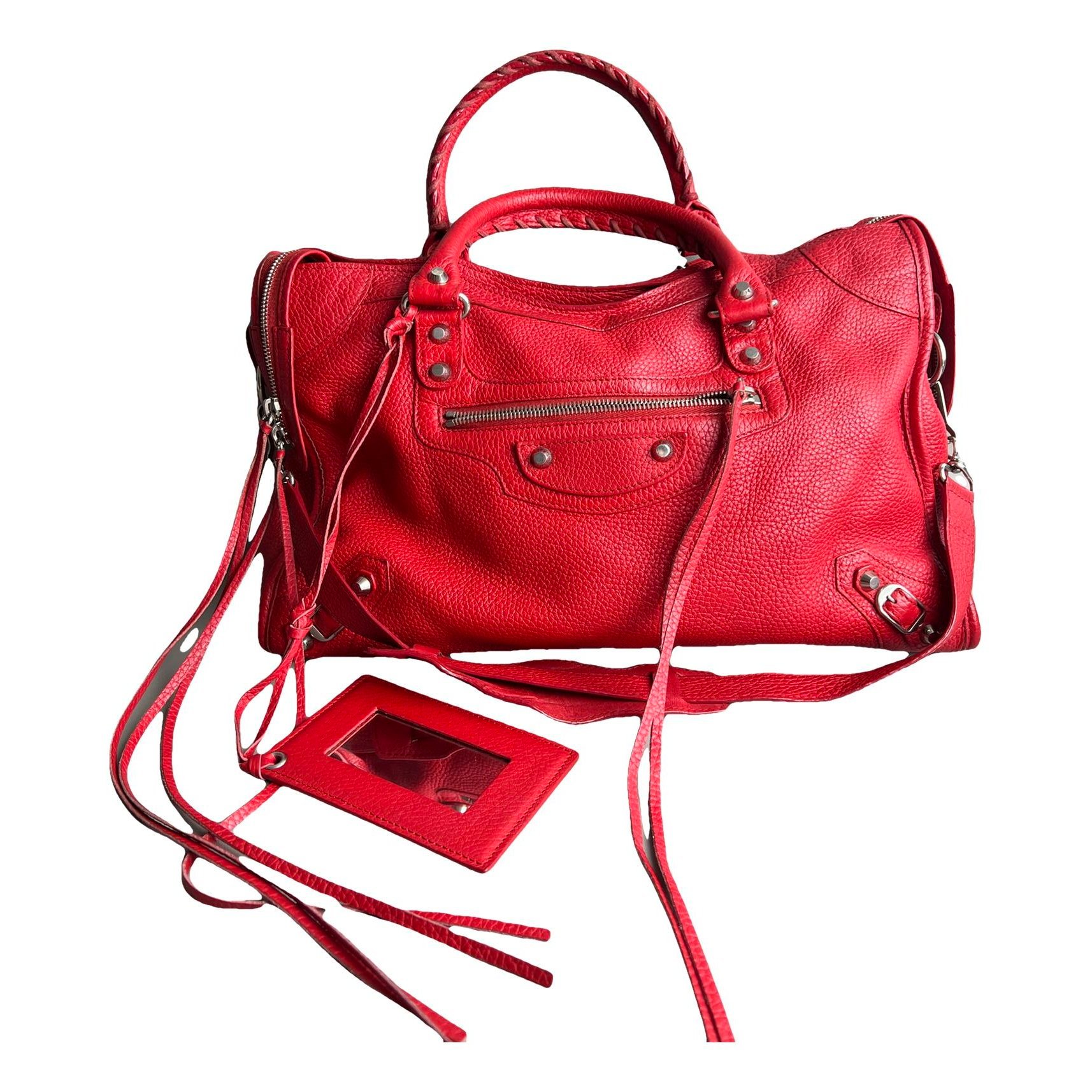 City leather handbag