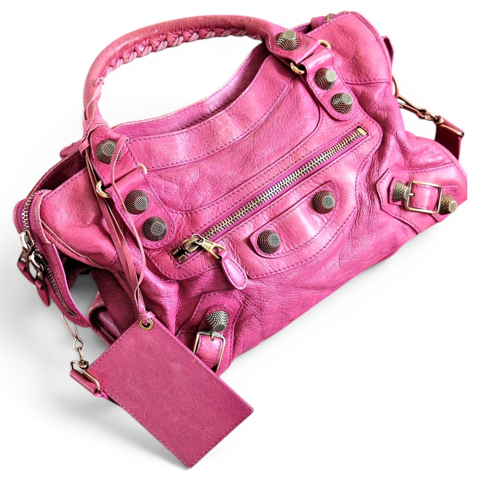 City leather handbag