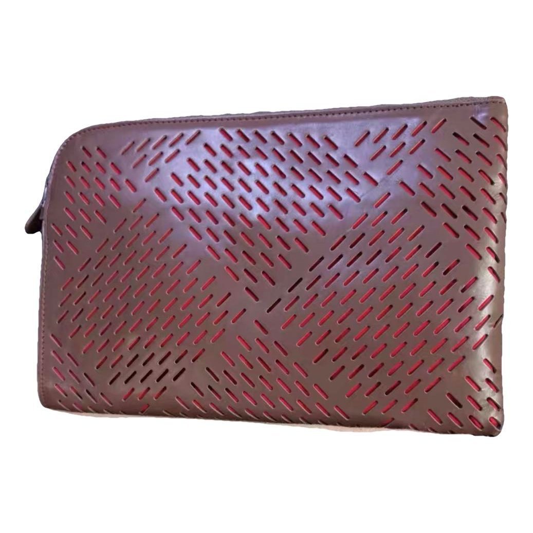 Leather clutch bag