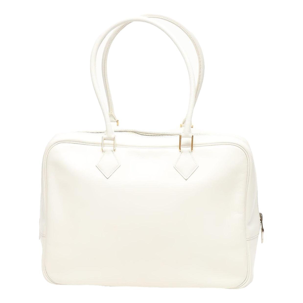 Hermes Plume 32 Handbag White