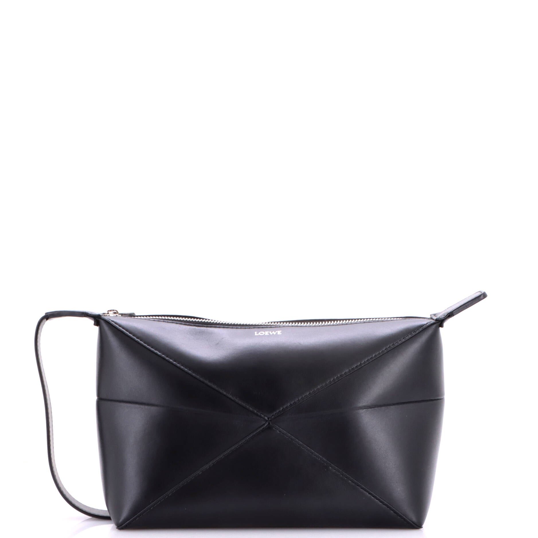 Puzzle Fold Wash Bag Leather