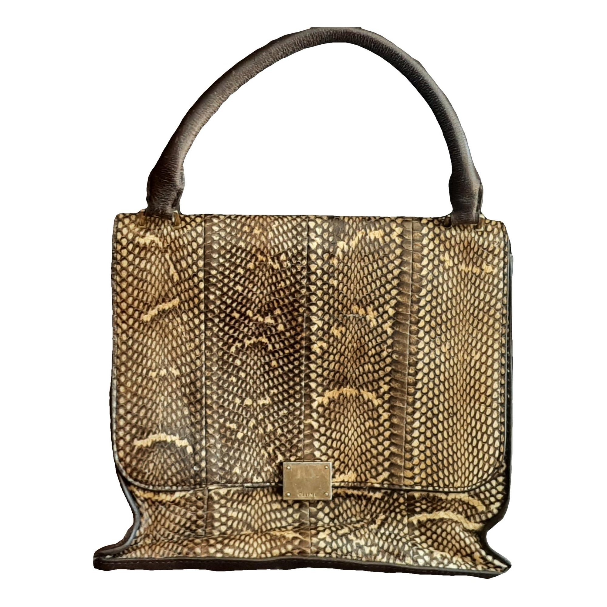 Trapèze leather handbag
