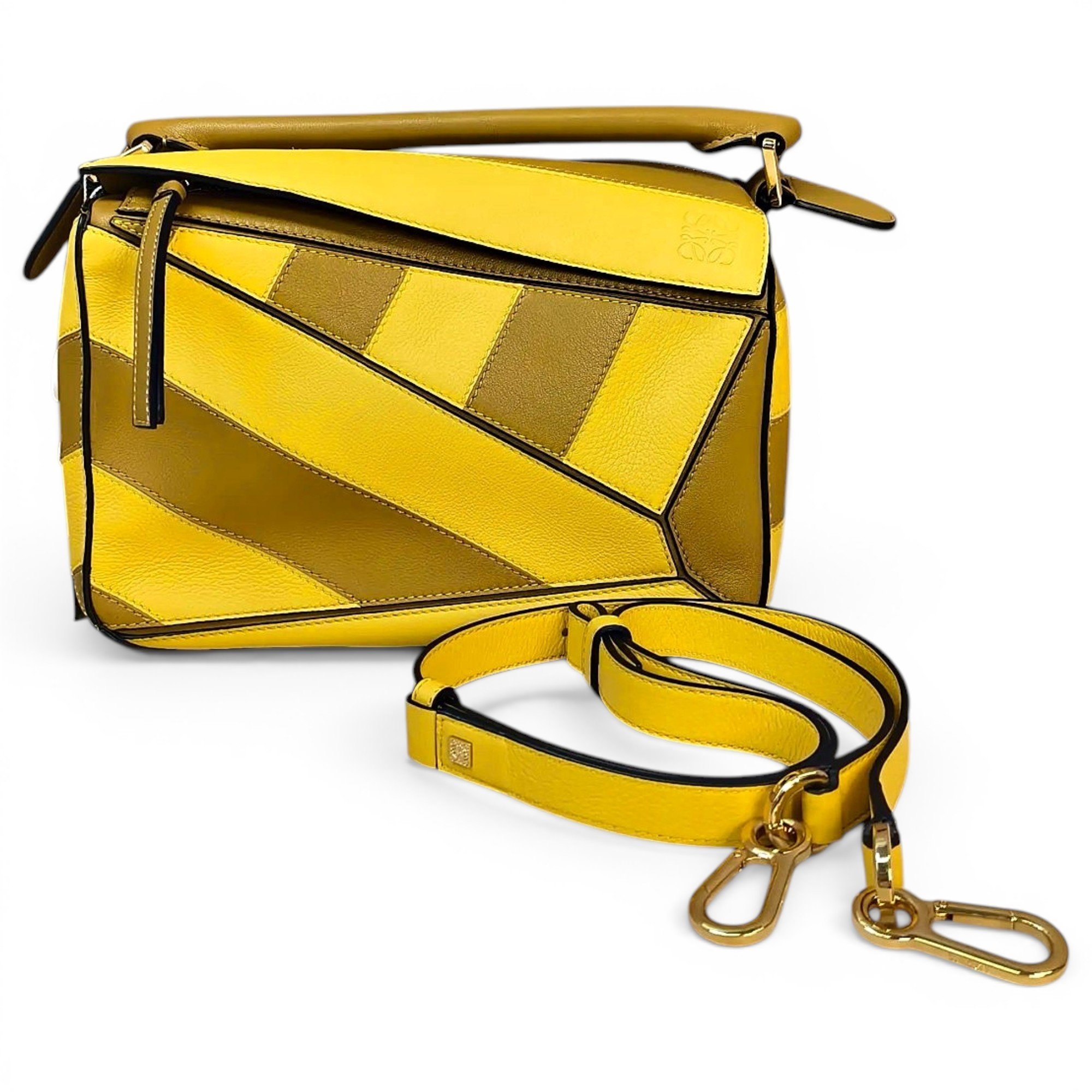 Puzzle leather handbag