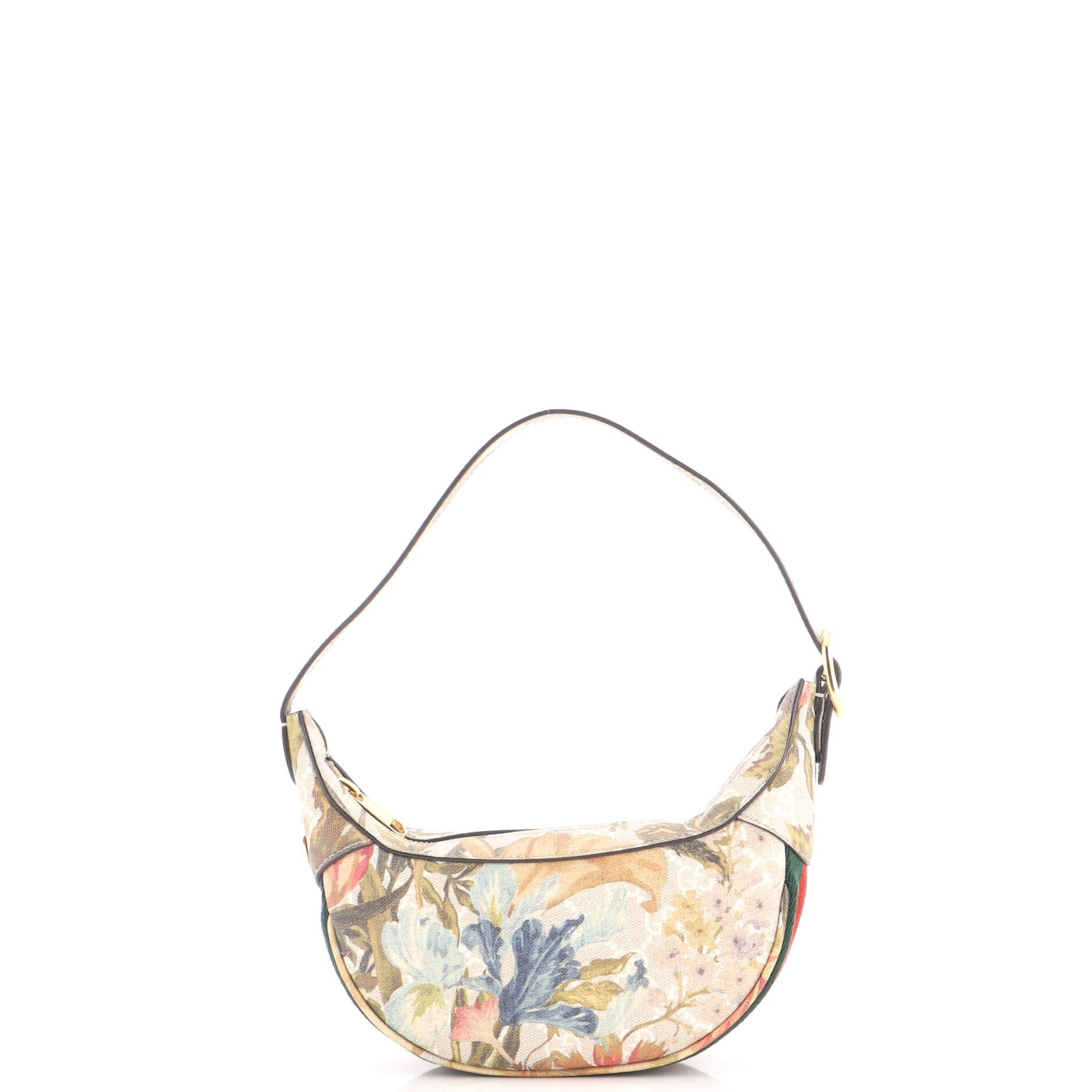 Ophidia Half Moon Bag Water Flora GG Coated Canvas Mini