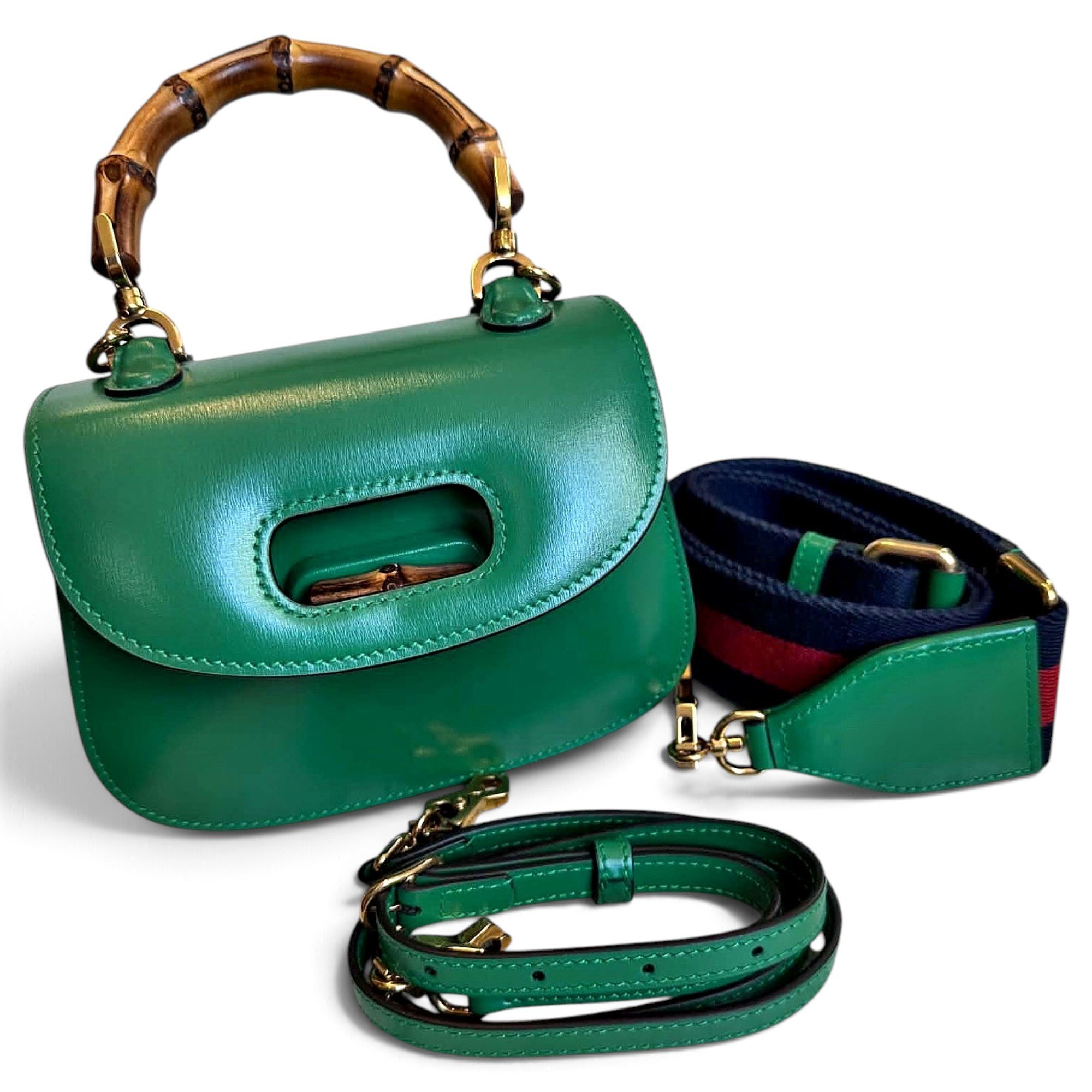 Bamboo Top Handle leather handbag