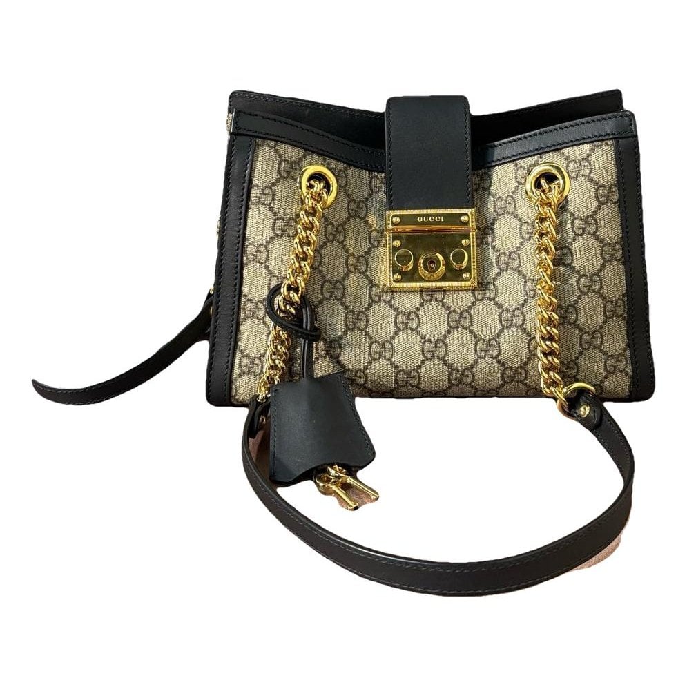 Padlock leather handbag