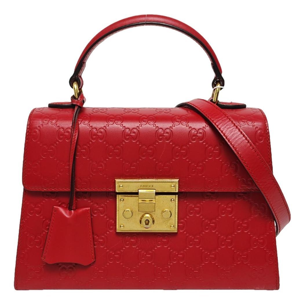 Padlock leather handbag