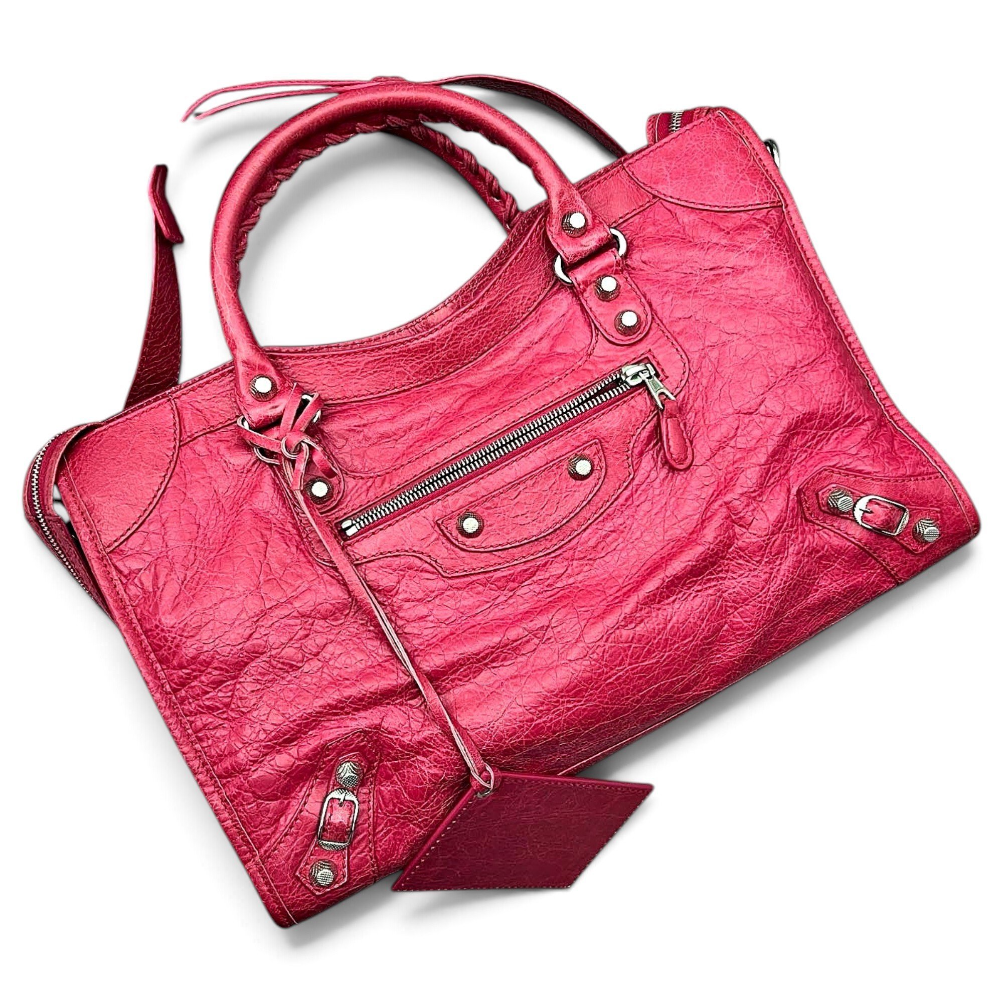 City leather handbag