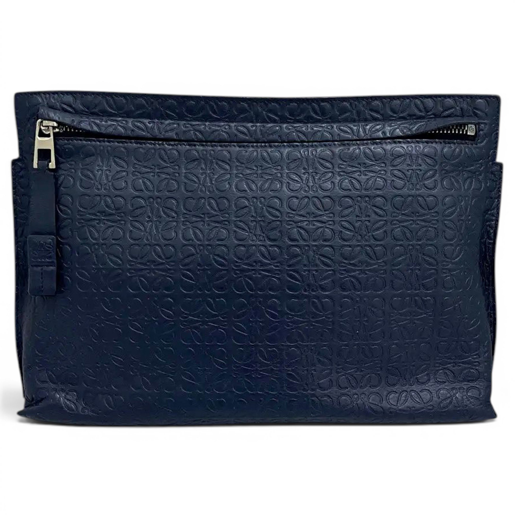 T Pouch leather clutch bag