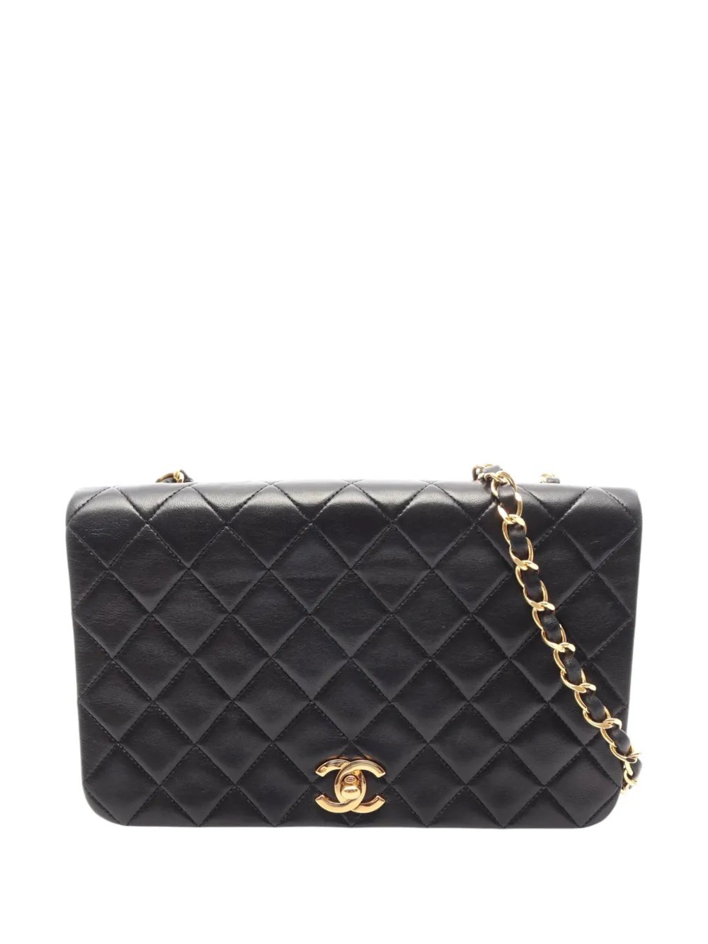 1989-1991 Small Quilted Lambskin CC Turnlock Full Single Flap crossbody bag