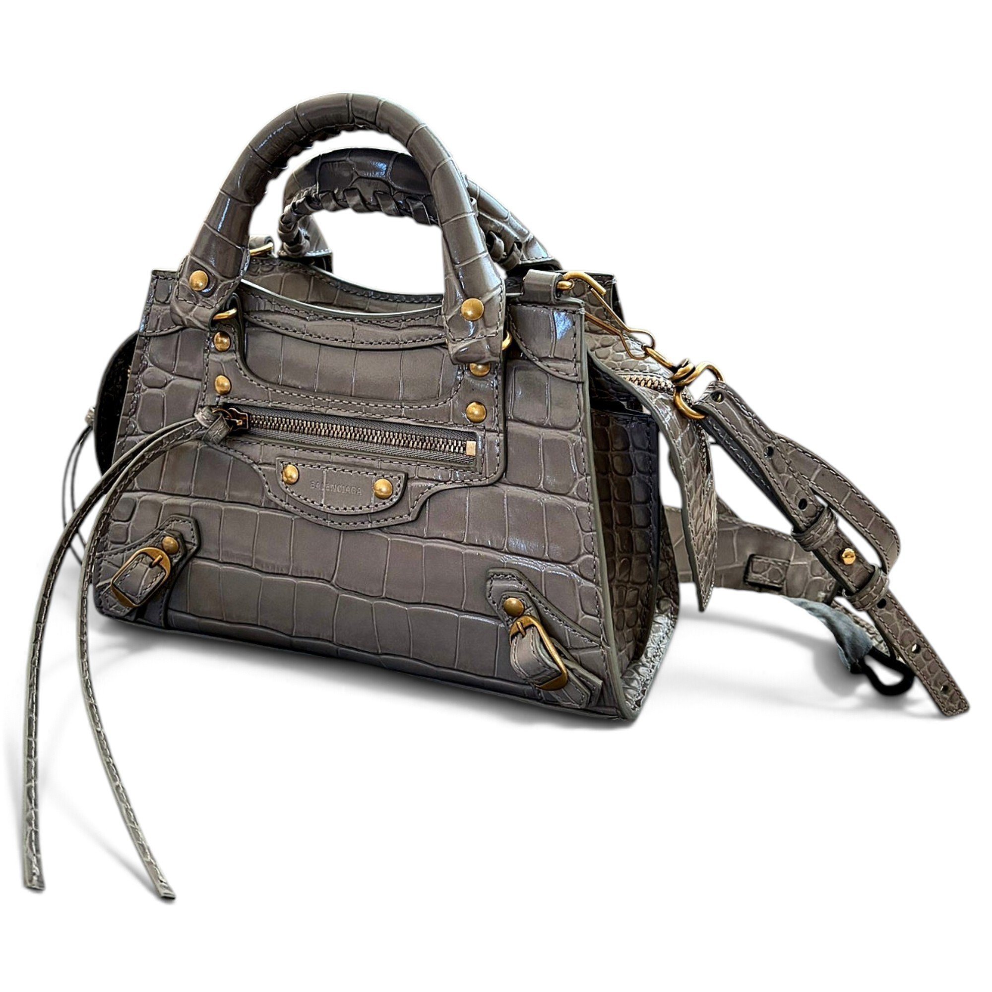 City leather handbag