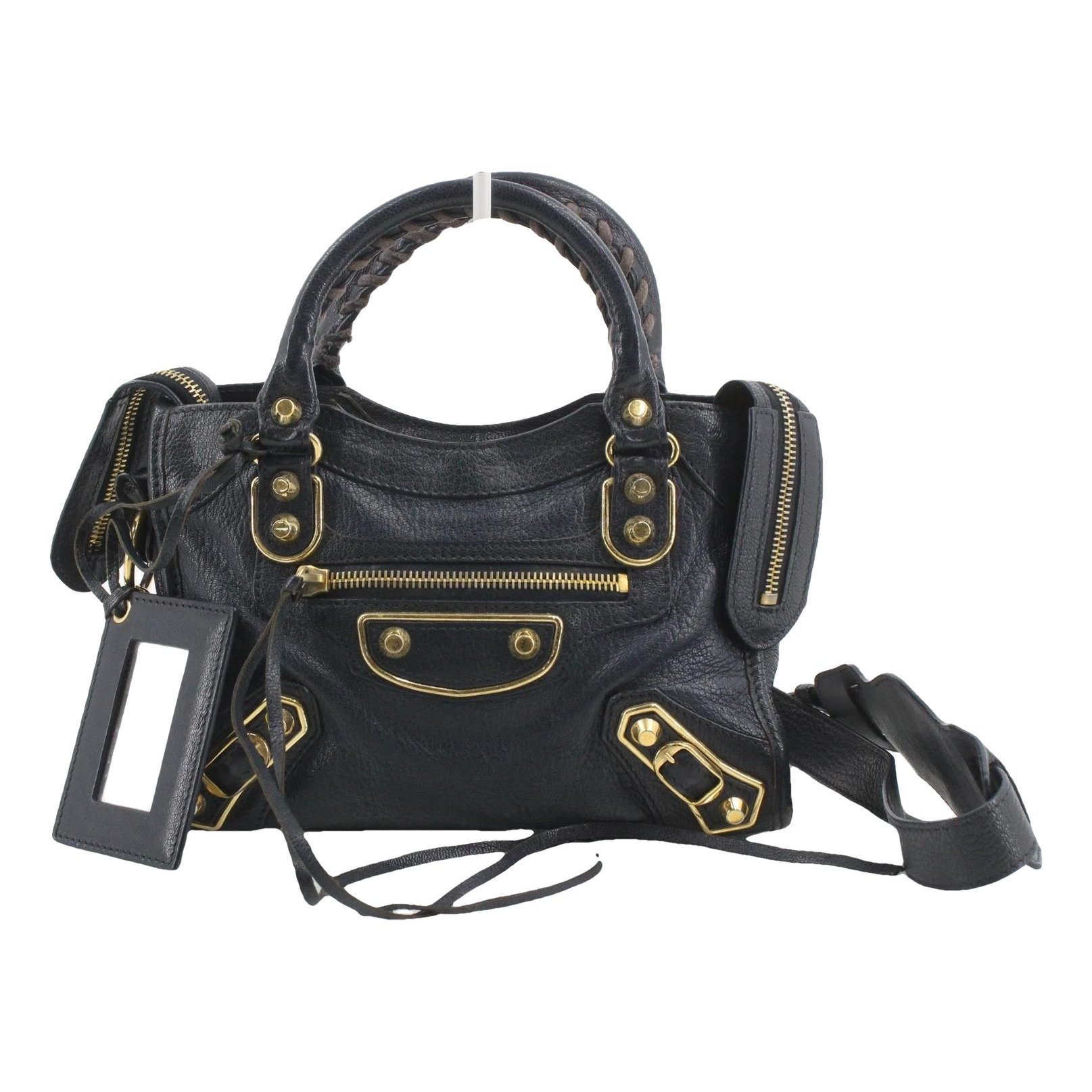City leather handbag