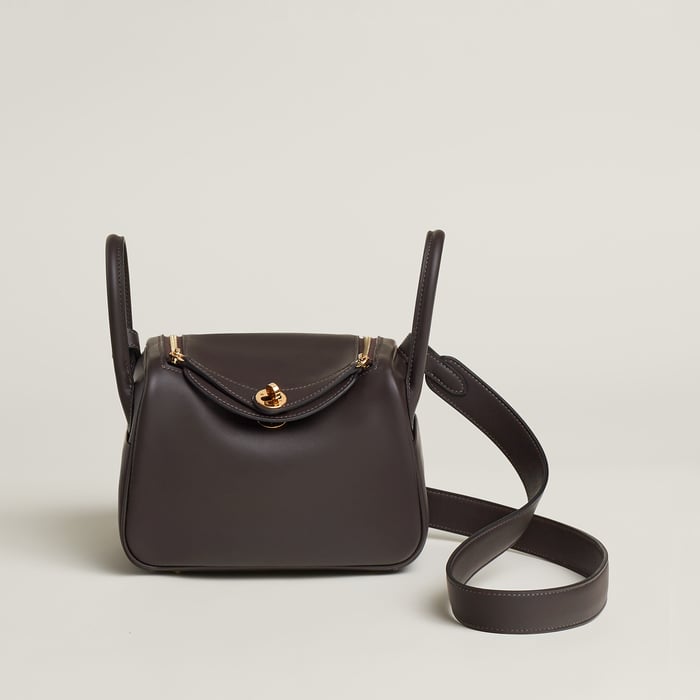 Hermes Mini Lindy II in Ebene Swift calfskin