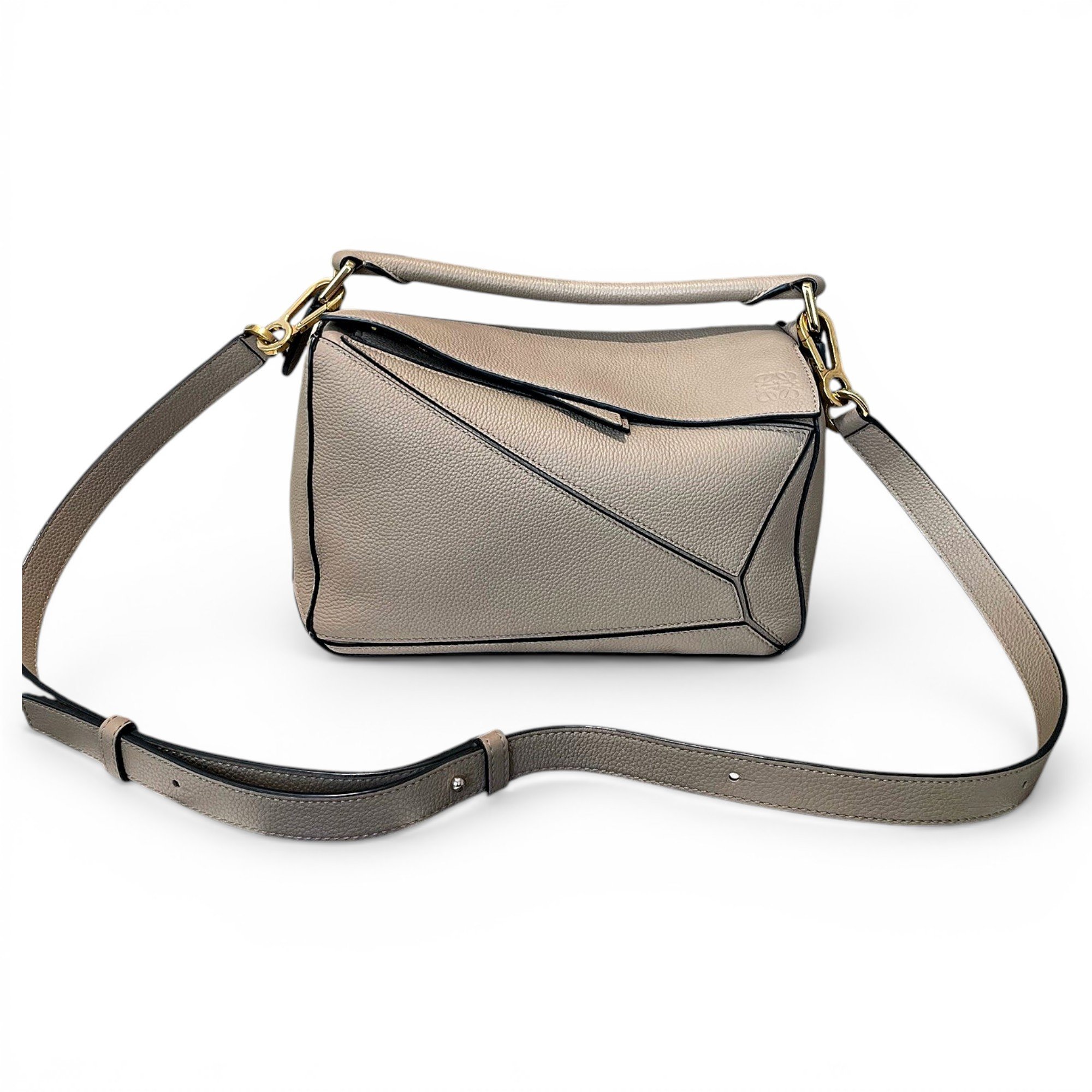 Puzzle leather handbag