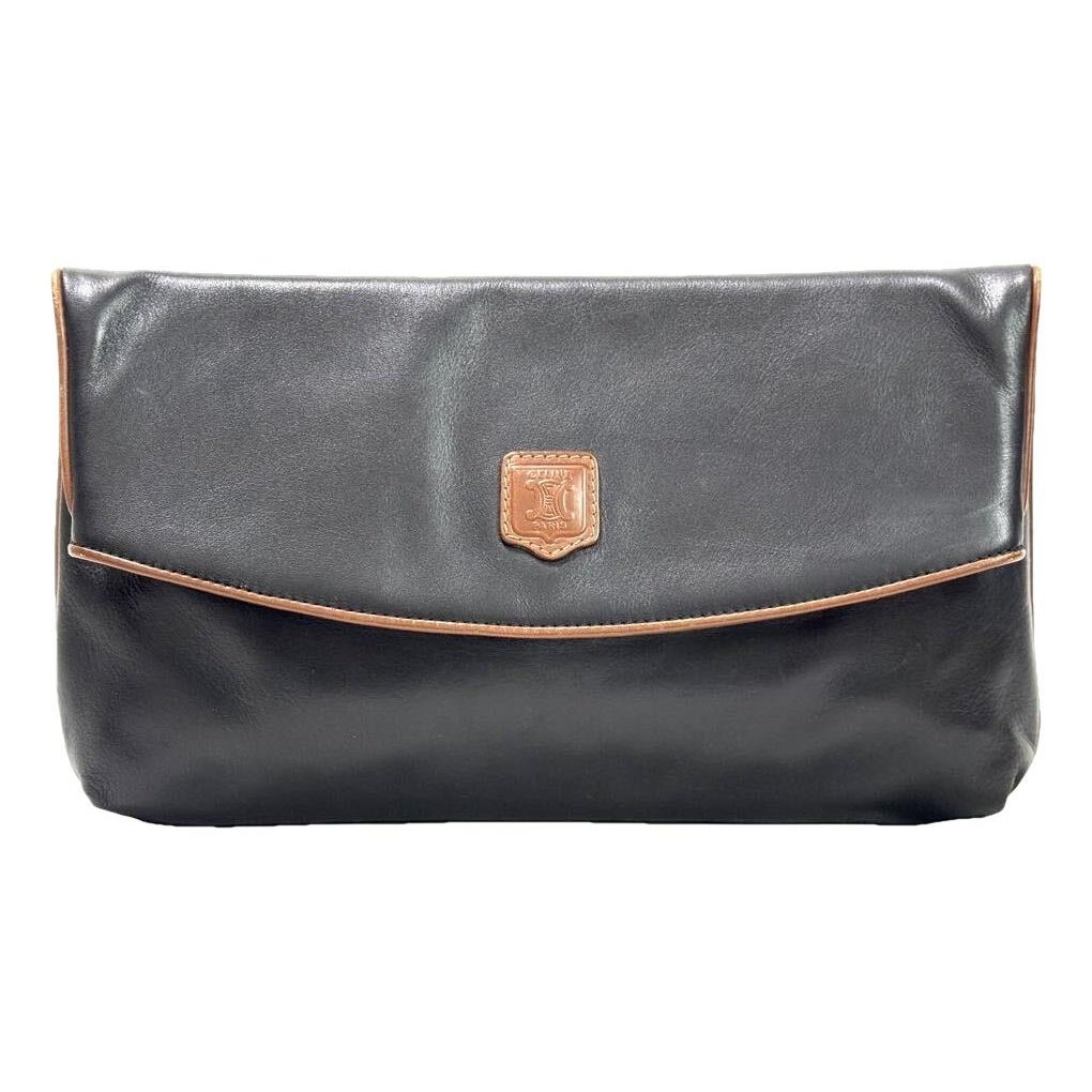 Triomphe Vintage leather clutch bag
