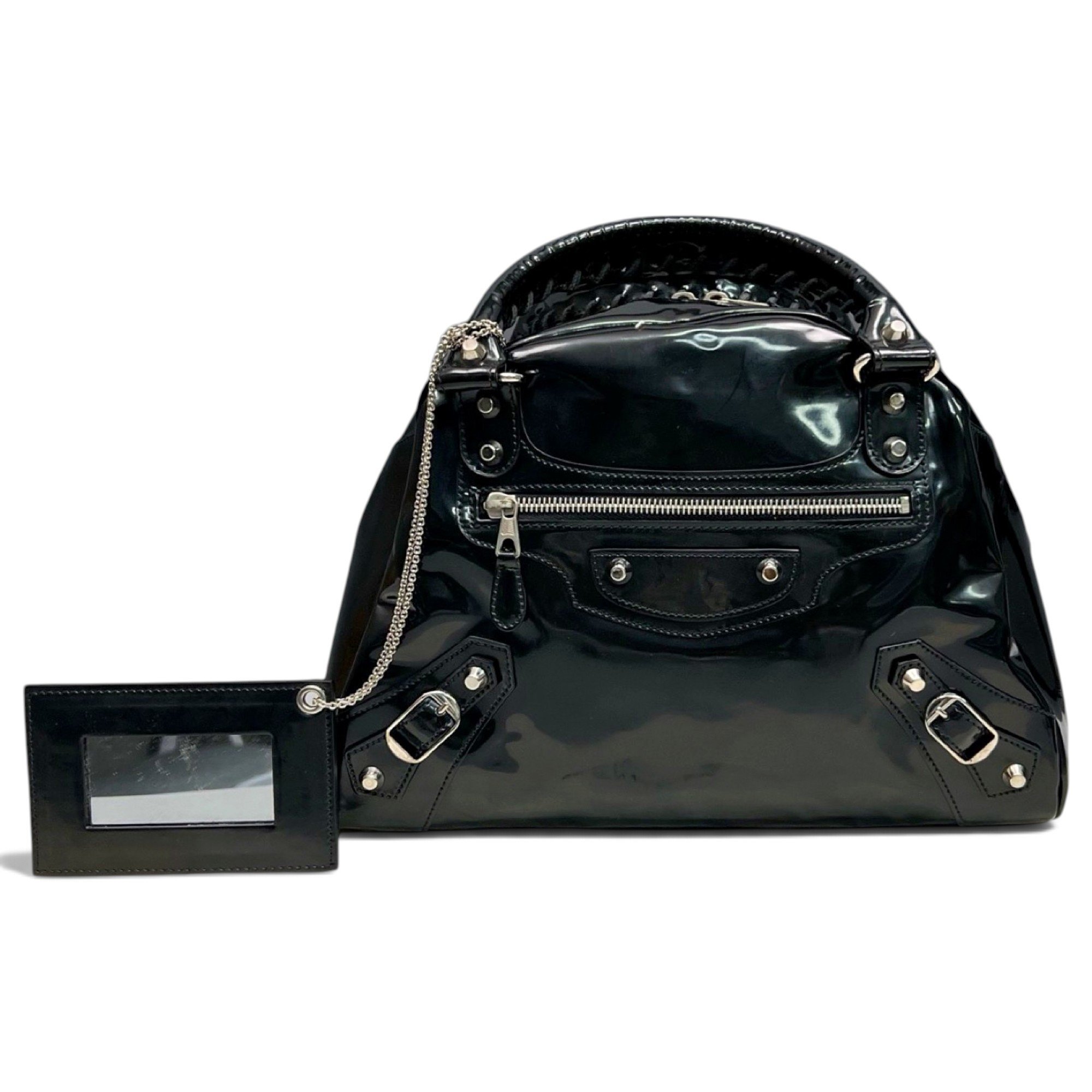 Patent leather handbag