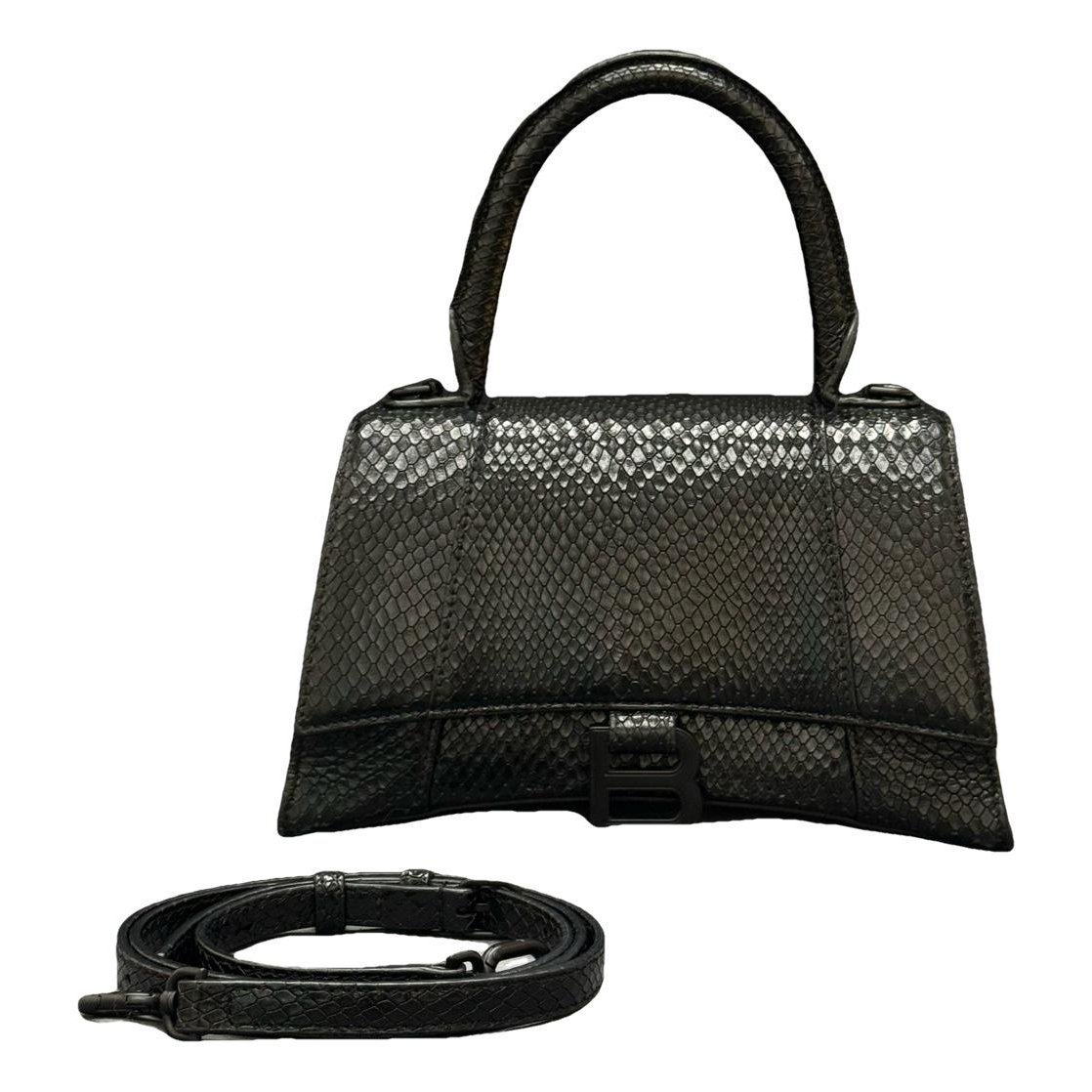 Hourglass leather handbag