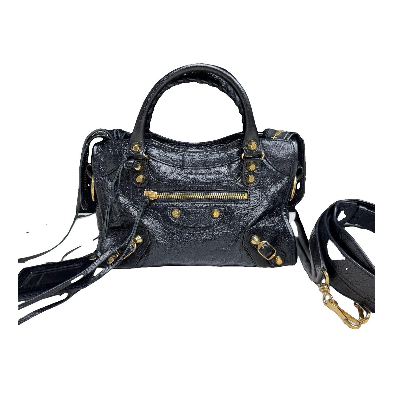 City leather handbag