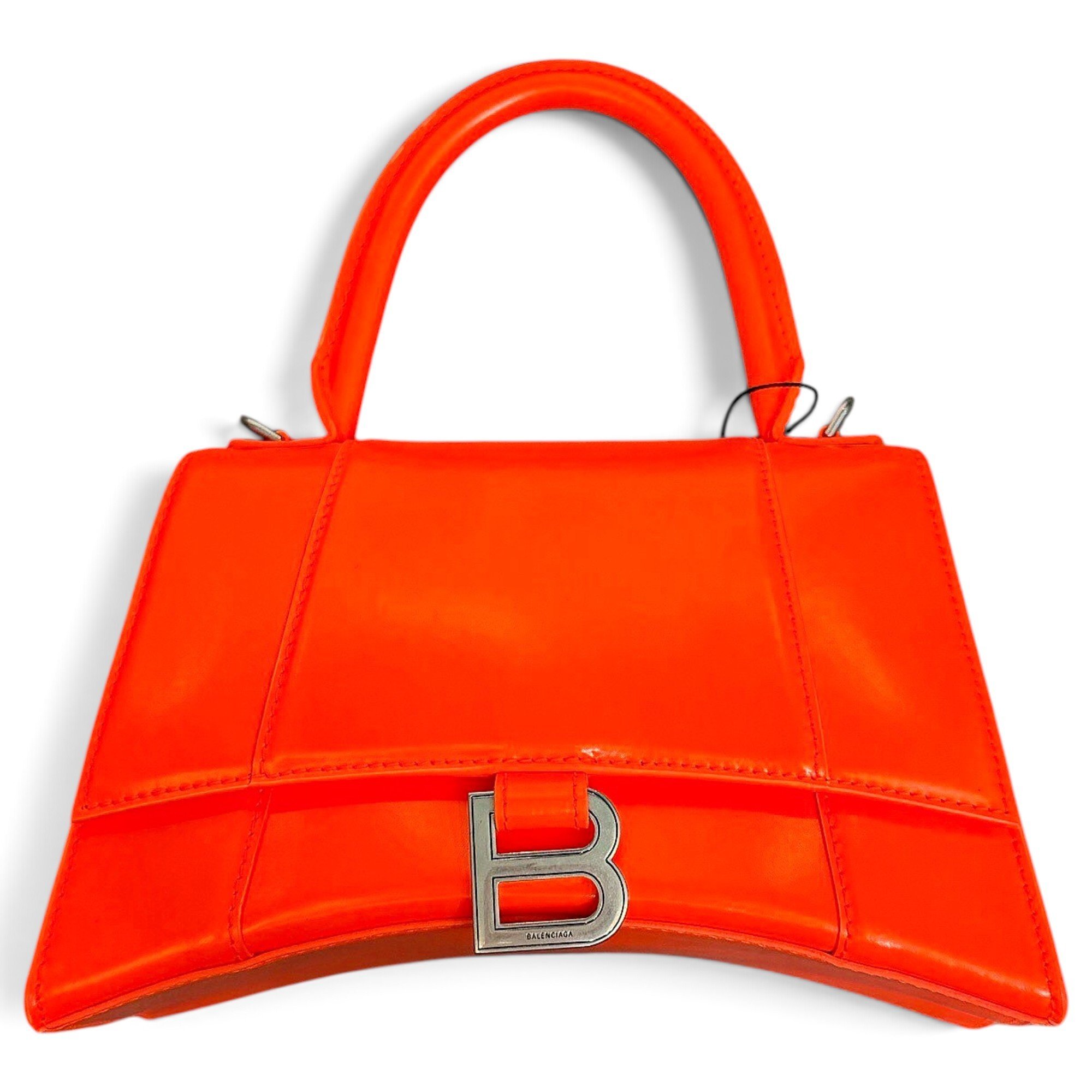 Hourglass leather handbag