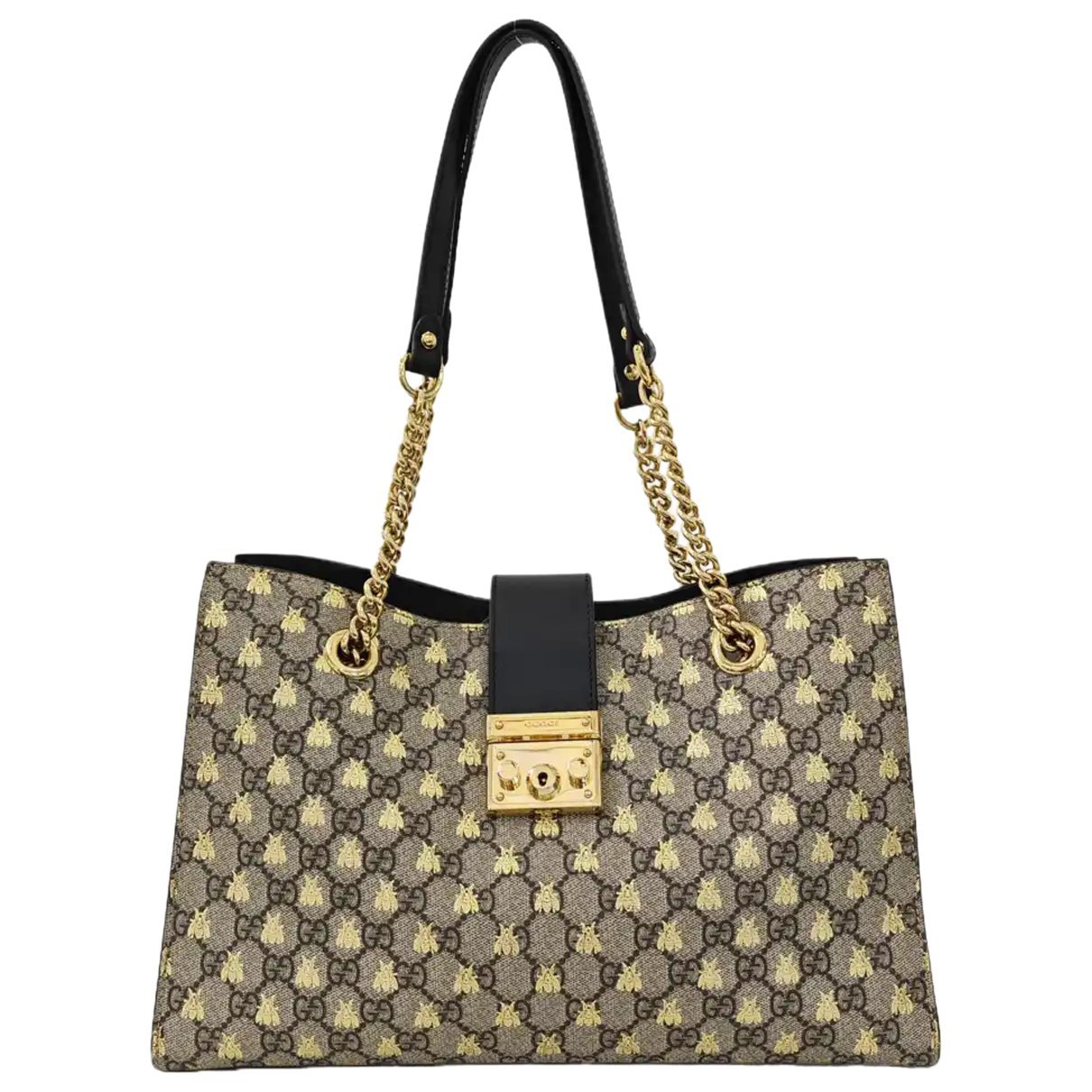 Padlock leather handbag