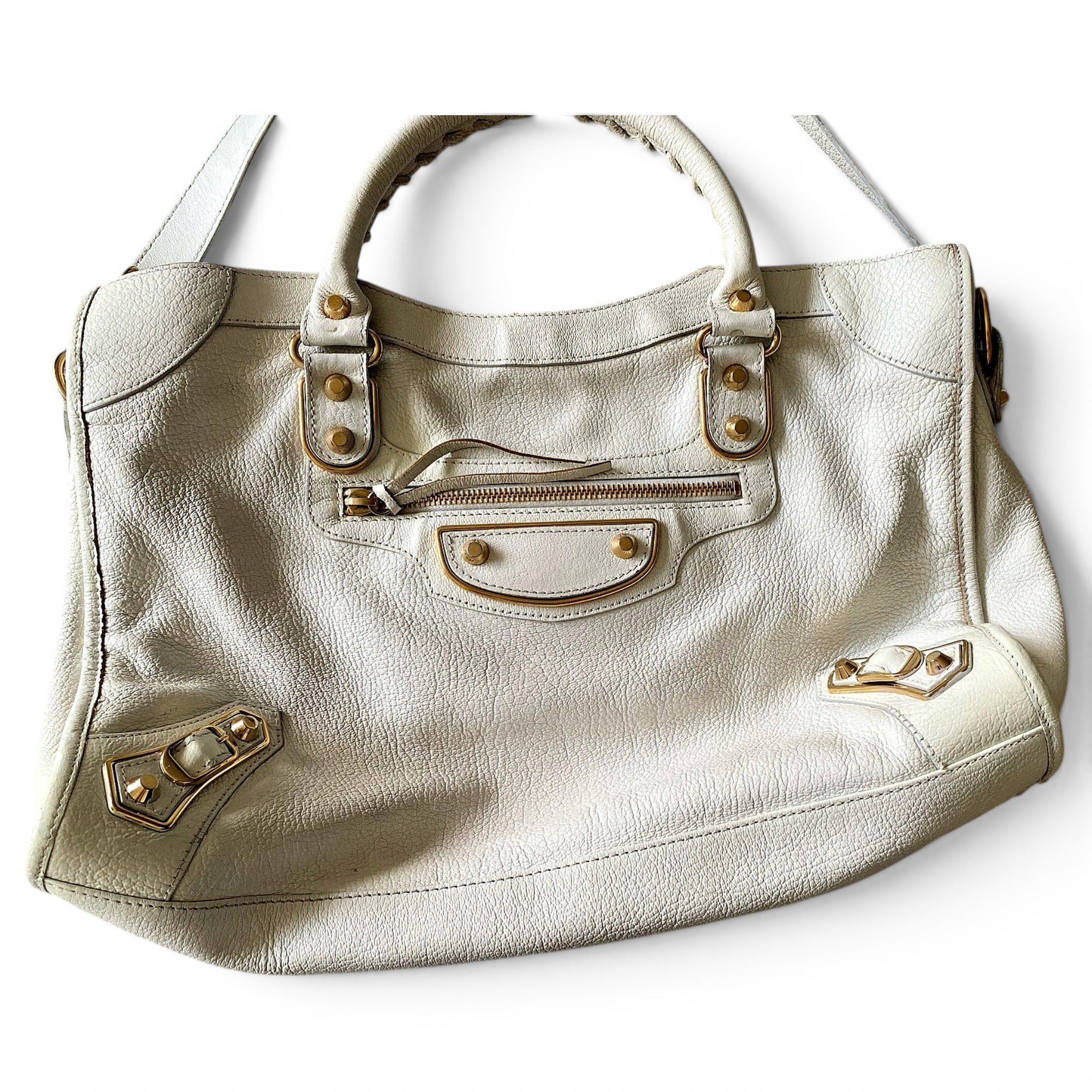 City leather handbag