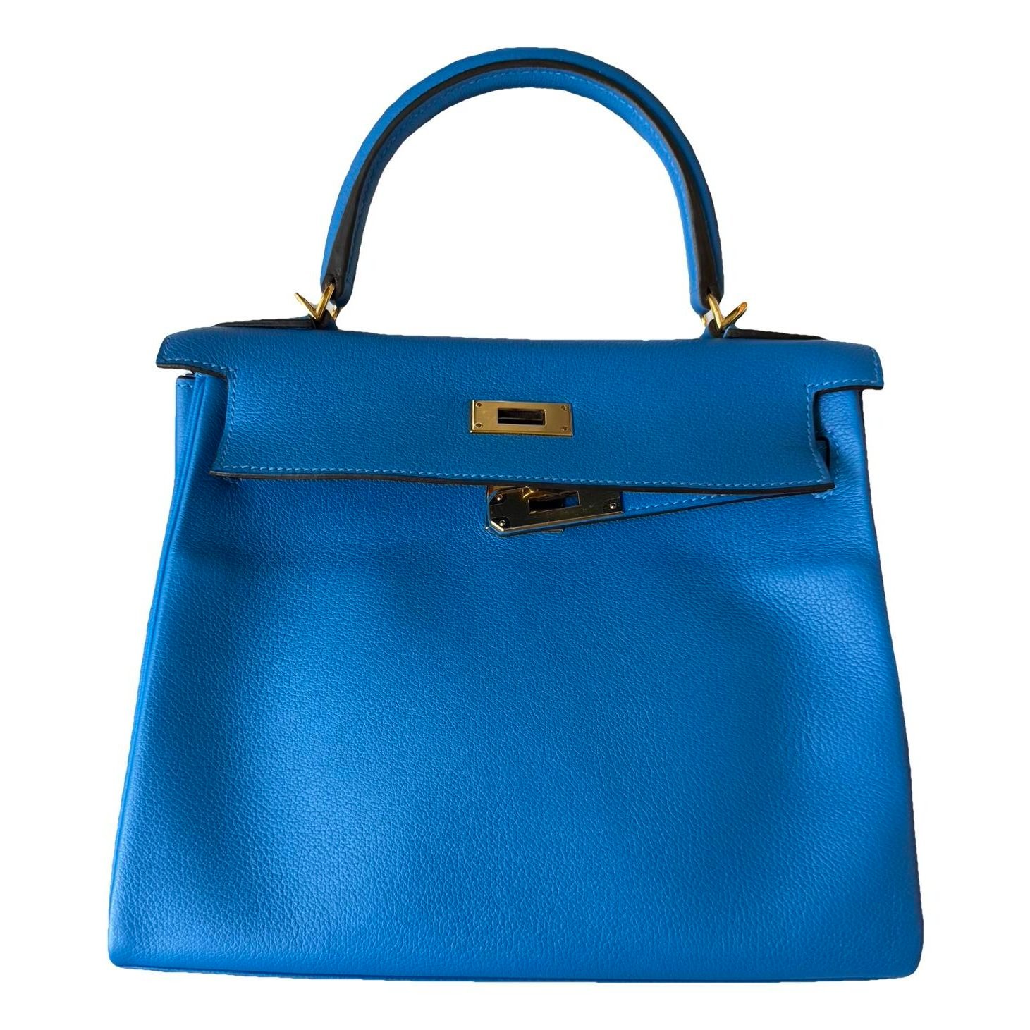 Hermes Kelly 25 Handbag Blue Zanzibar Swift Leather
