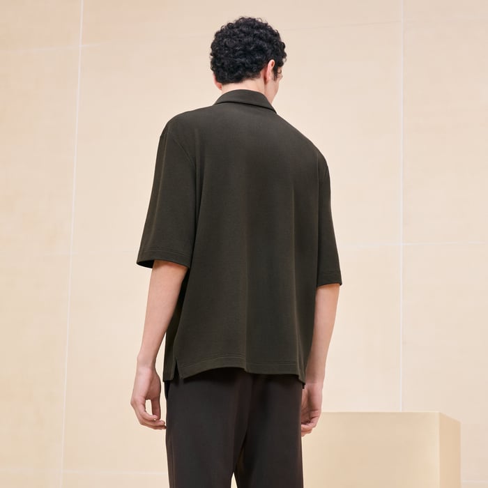 Kaki Polo Shirt With Pocket