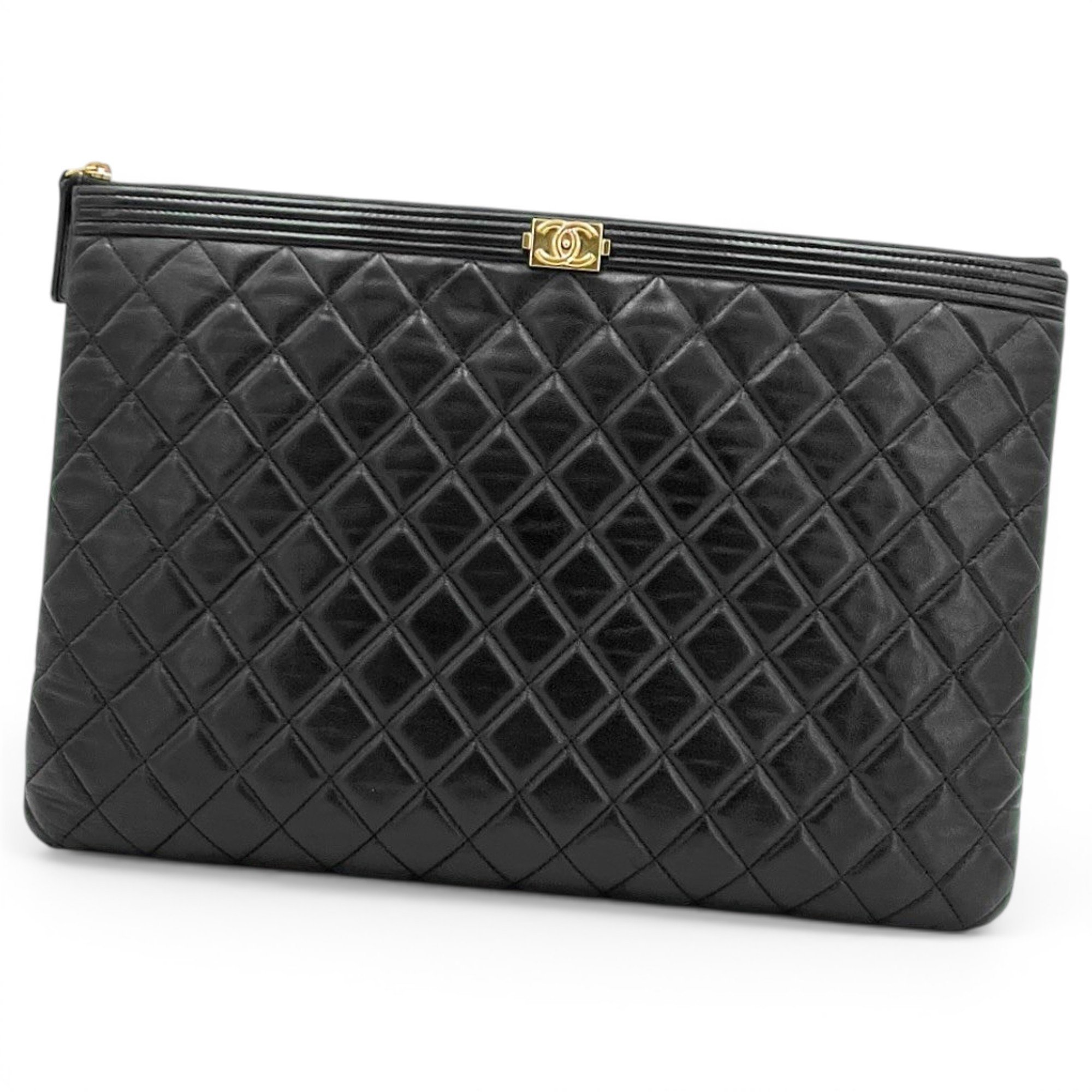 Boy leather clutch bag