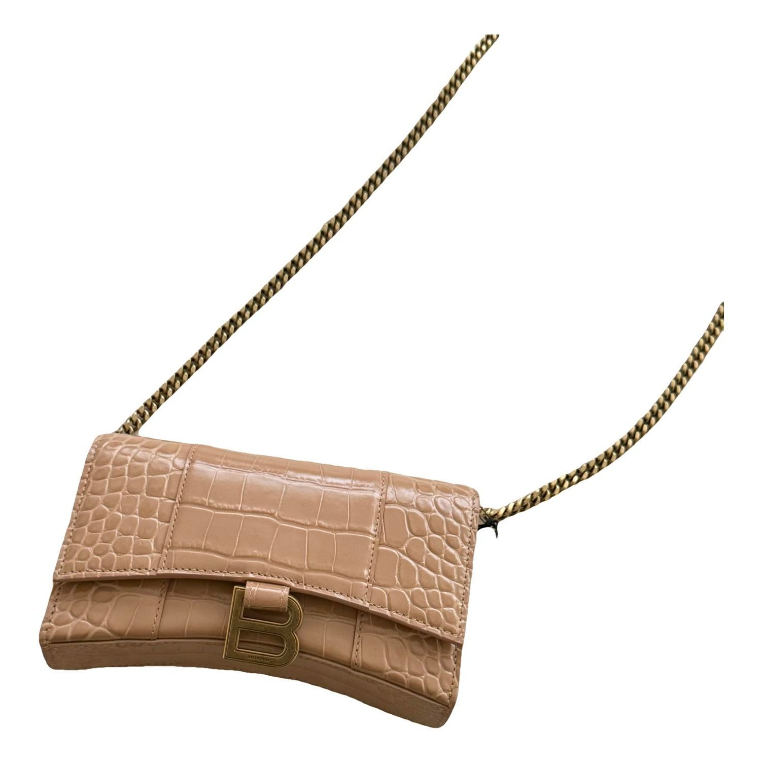 Hourglass leather crossbody bag