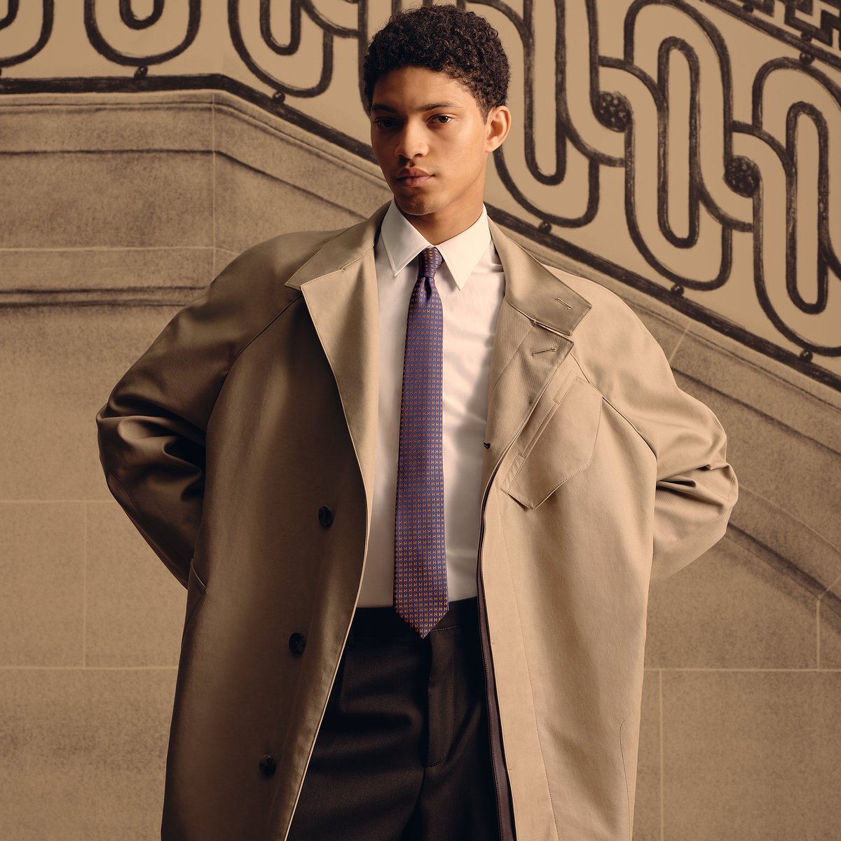 Violet Faconnee H Bicolore Tie