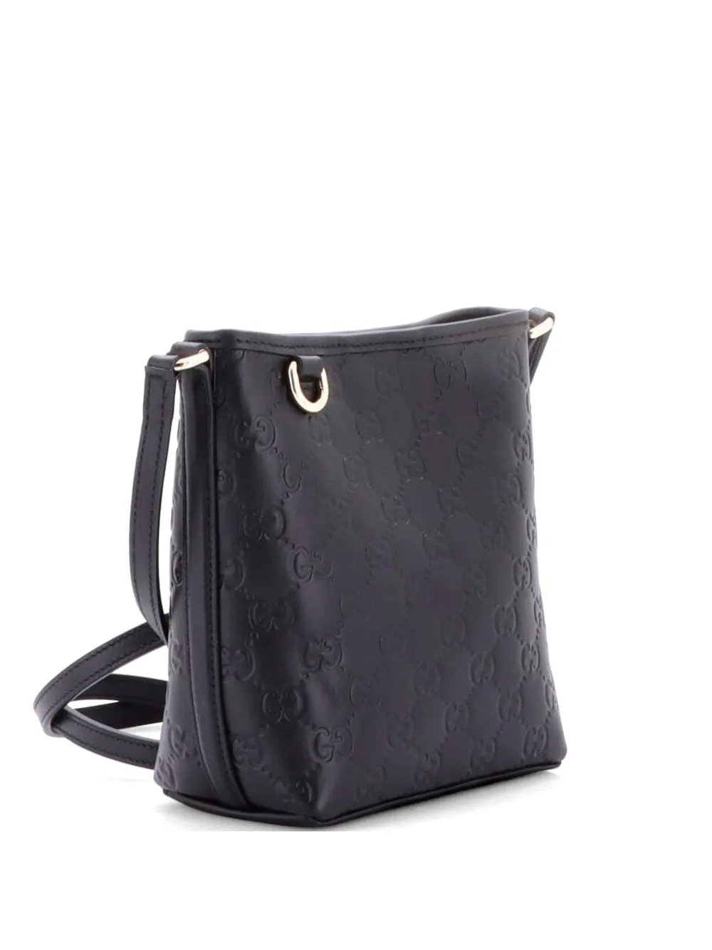 GG Emblem GG Debossed Leather Nano bucket bag