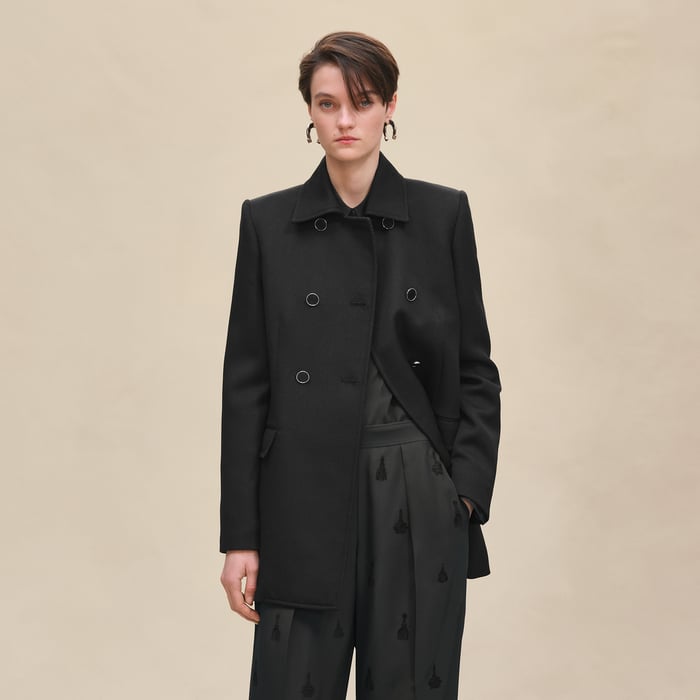 Noir Wool Pea Coat
