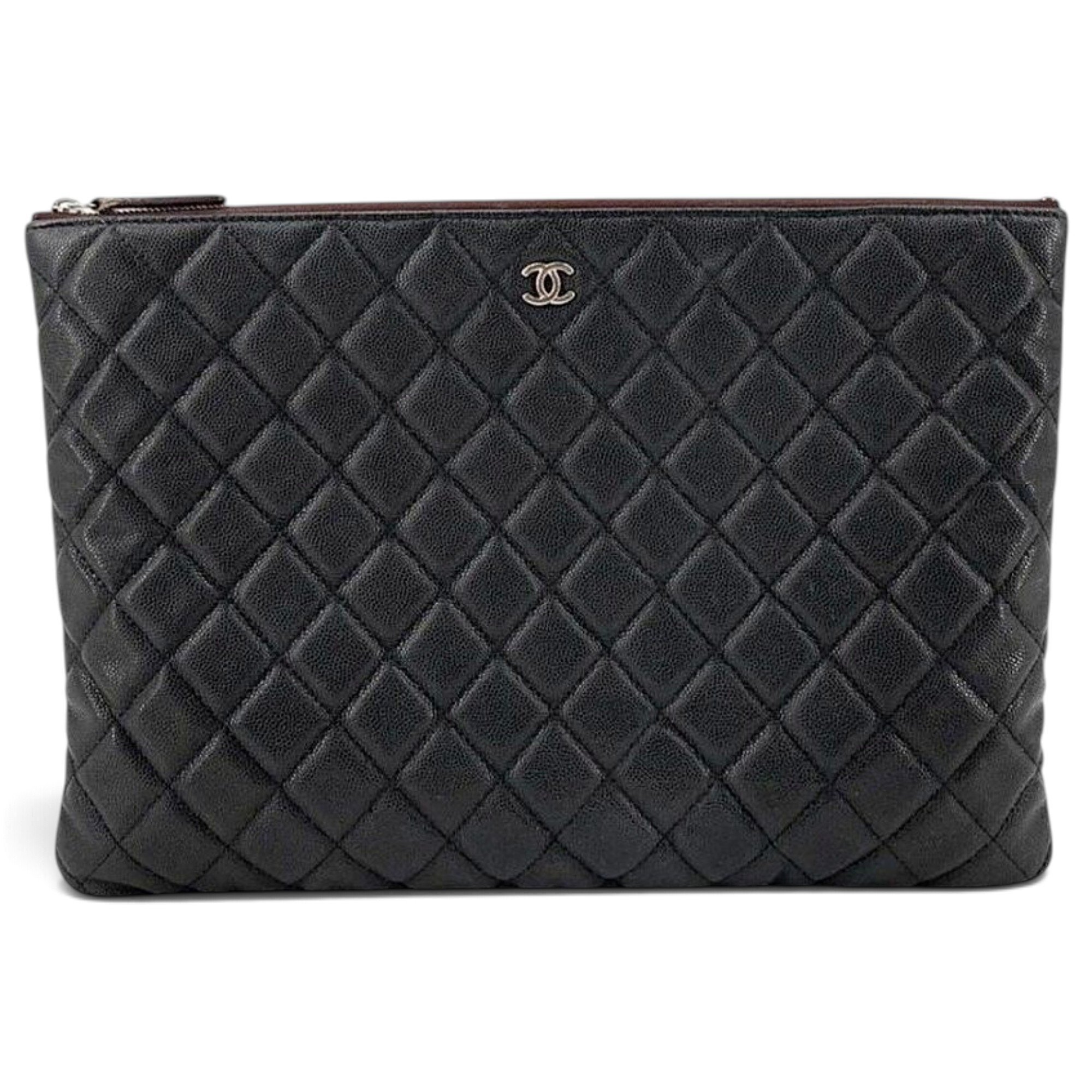 Leather clutch bag