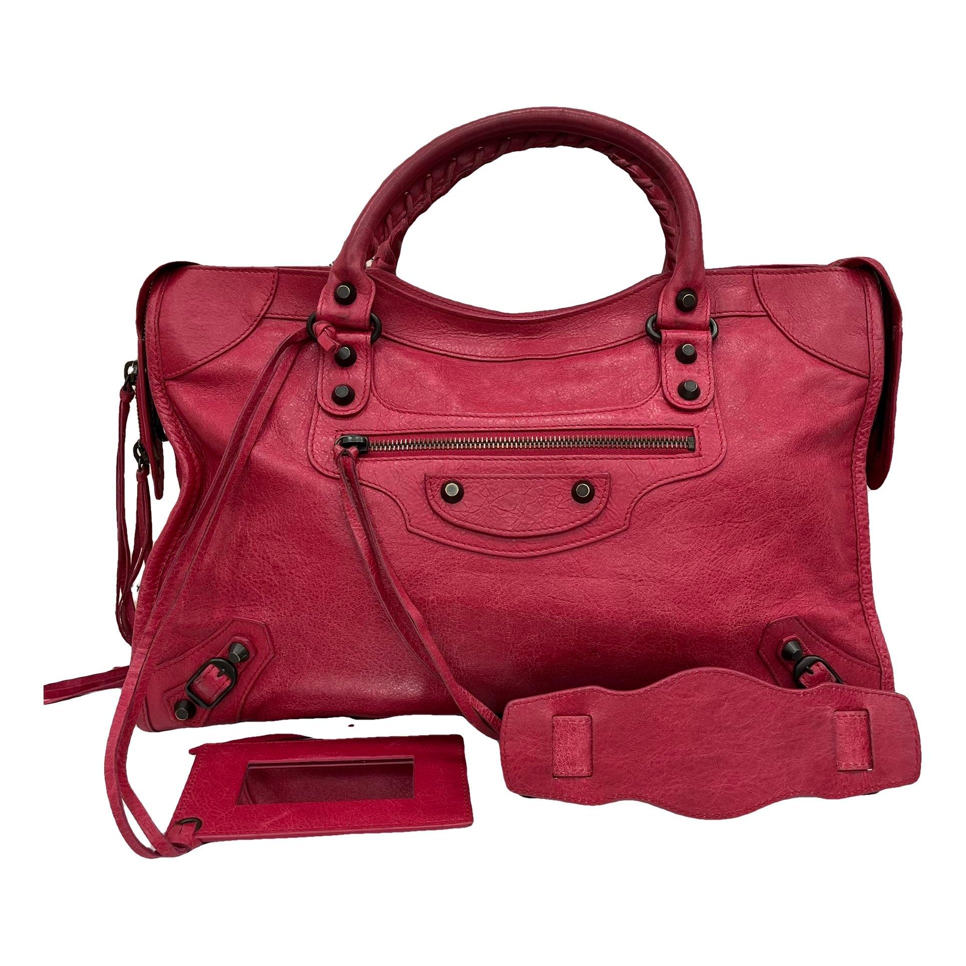 City leather handbag