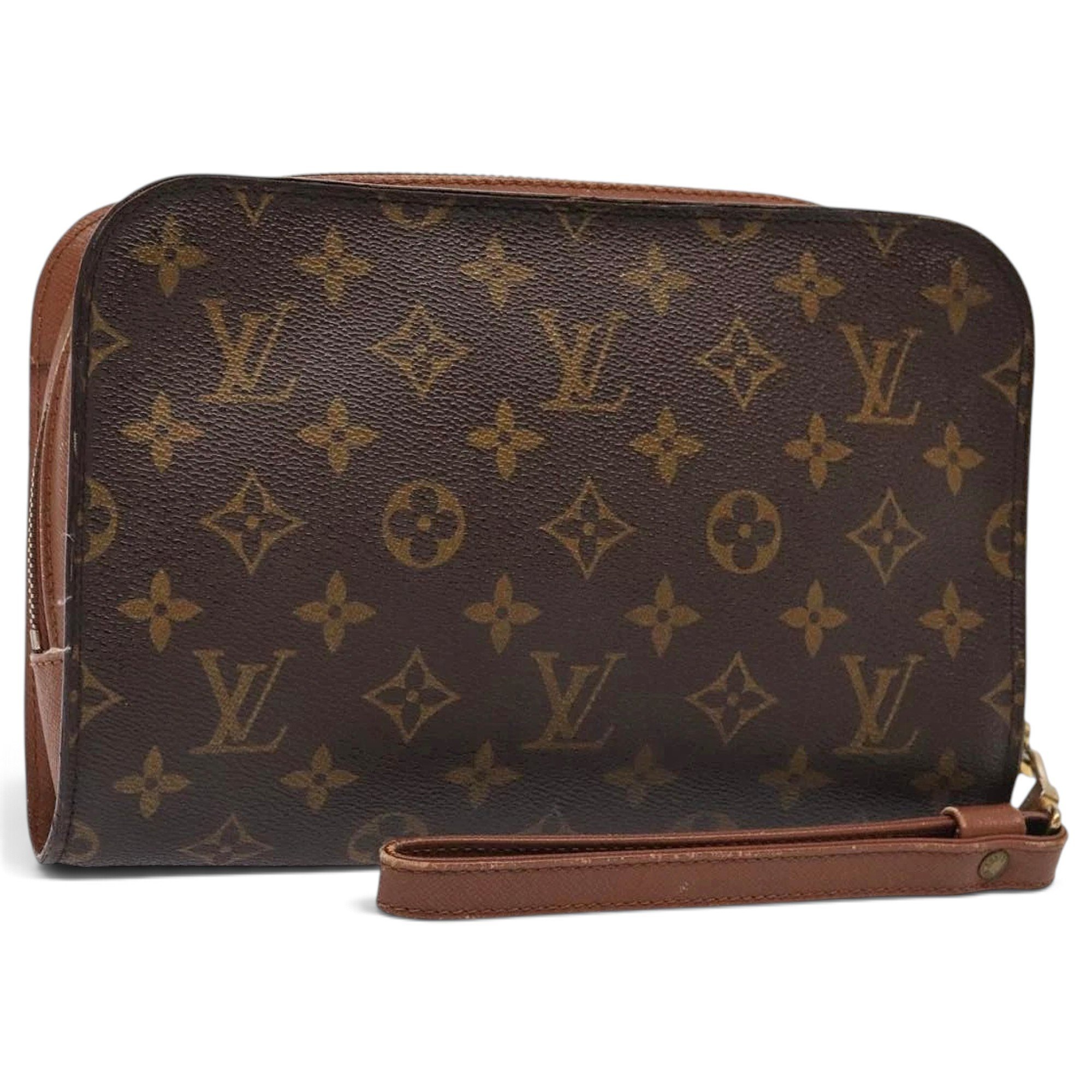 Leather clutch bag