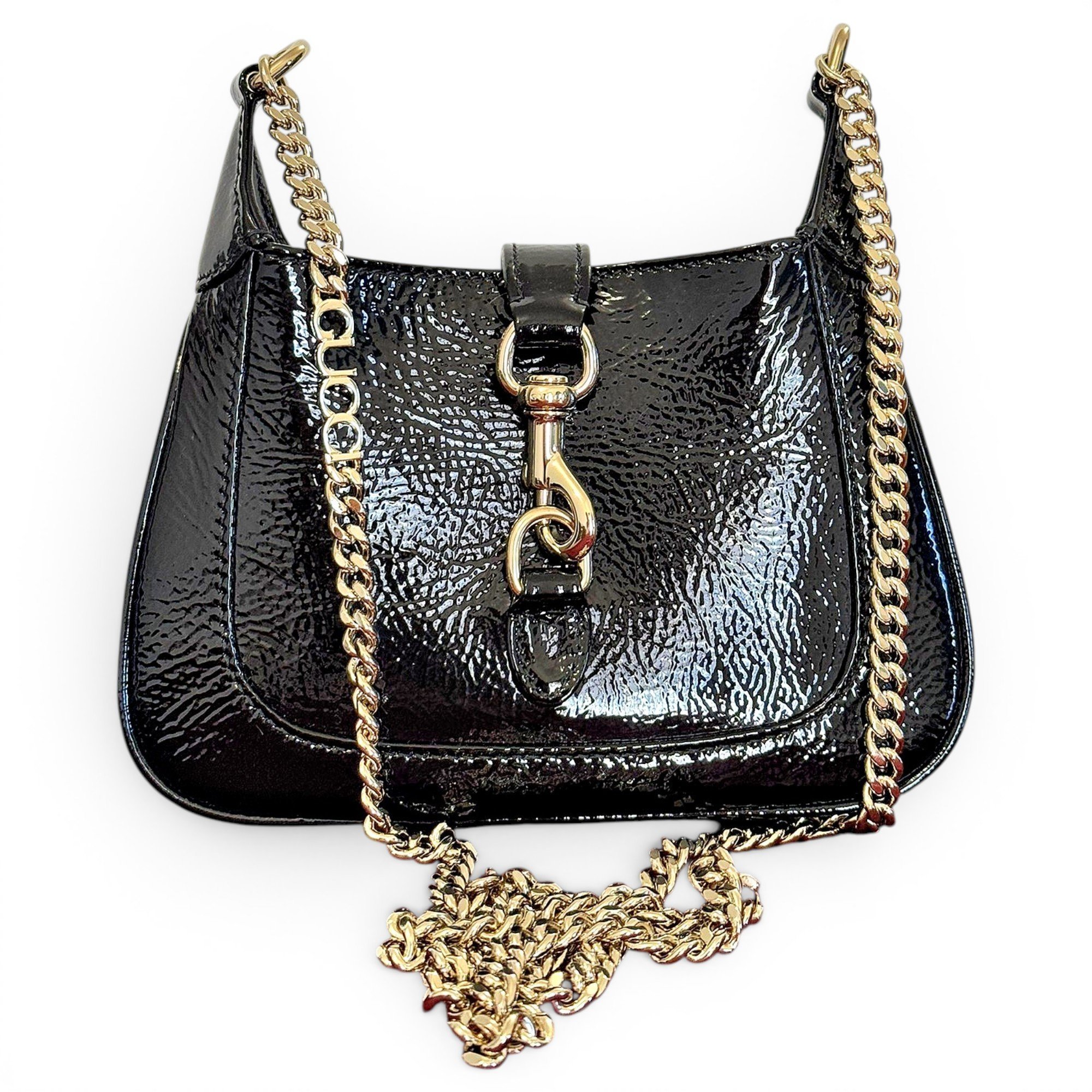 Jackie Notte patent leather crossbody bag