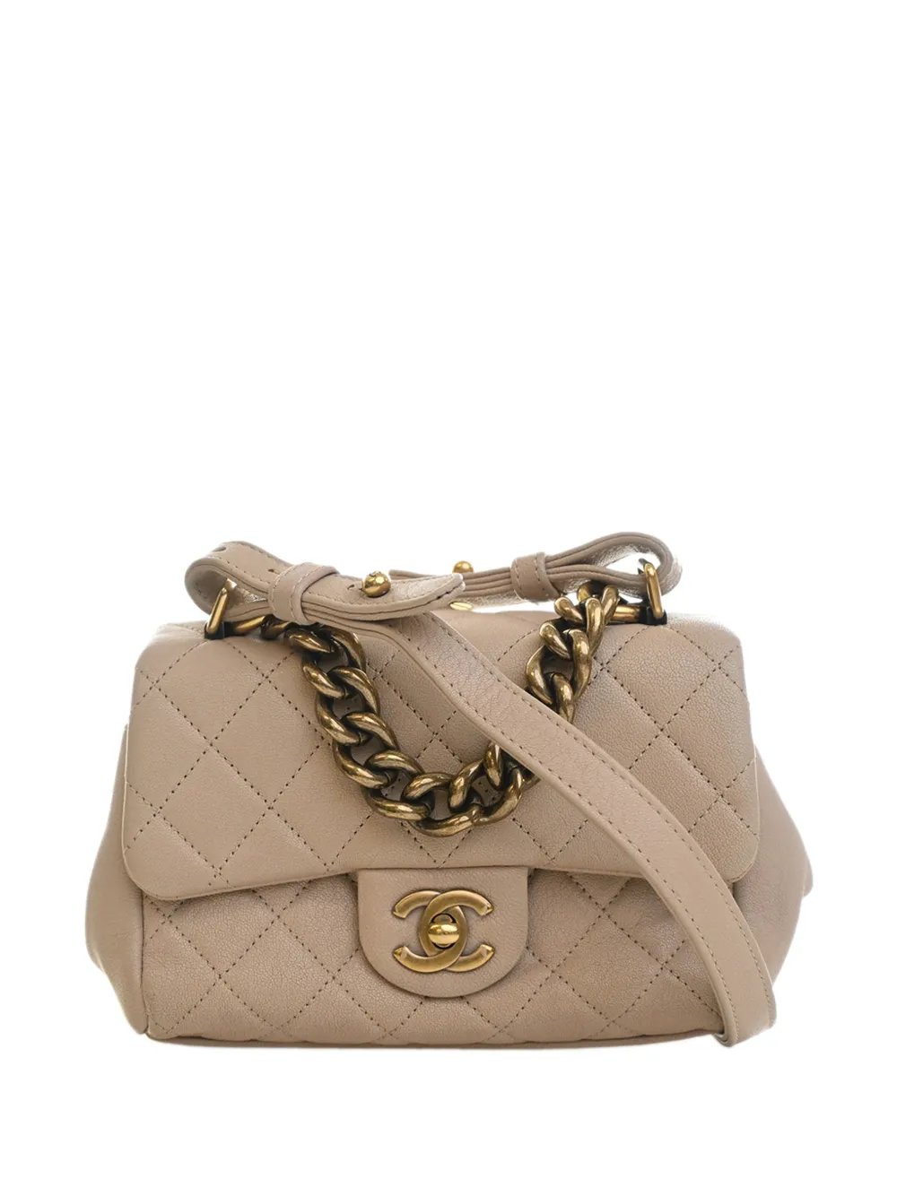 2016-2017 Mini Quilted Sheepskin Trapezio Flap satchel