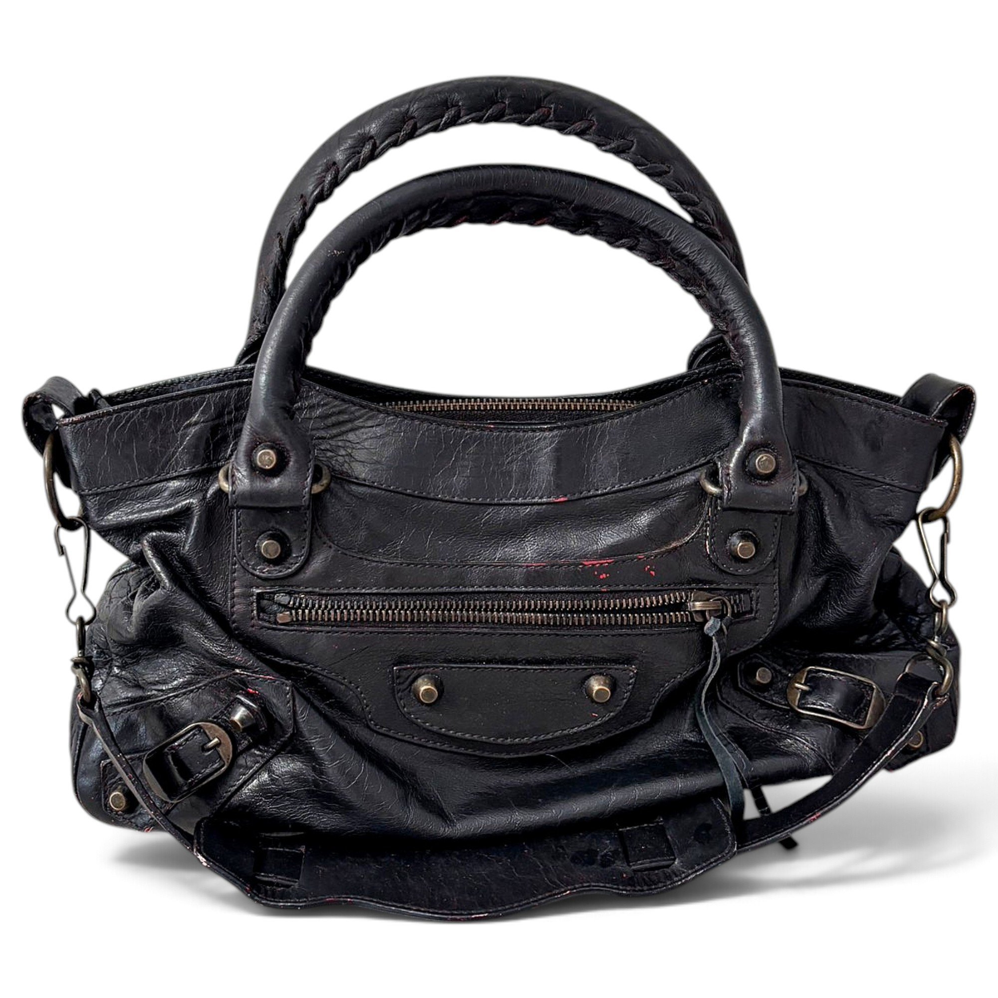 City leather handbag