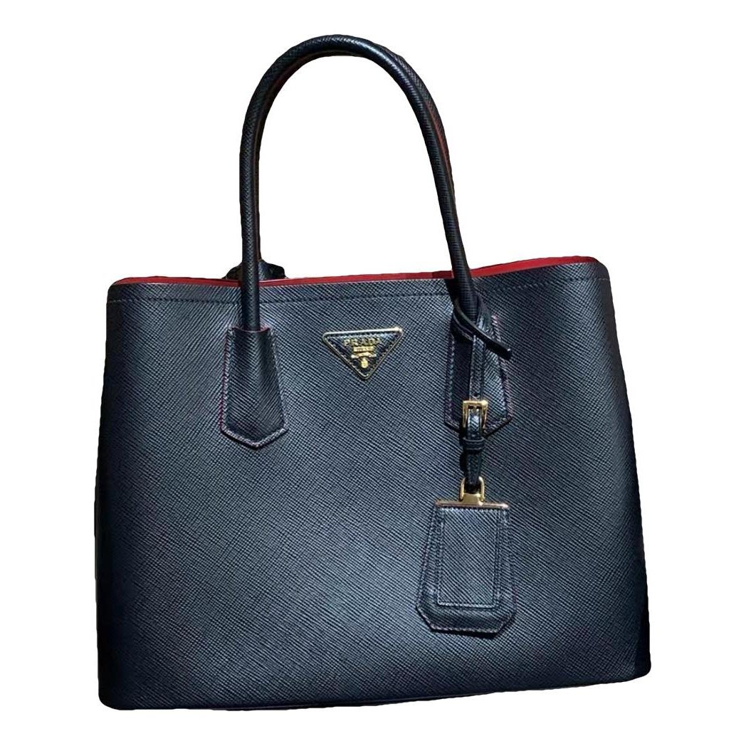 Double leather handbag