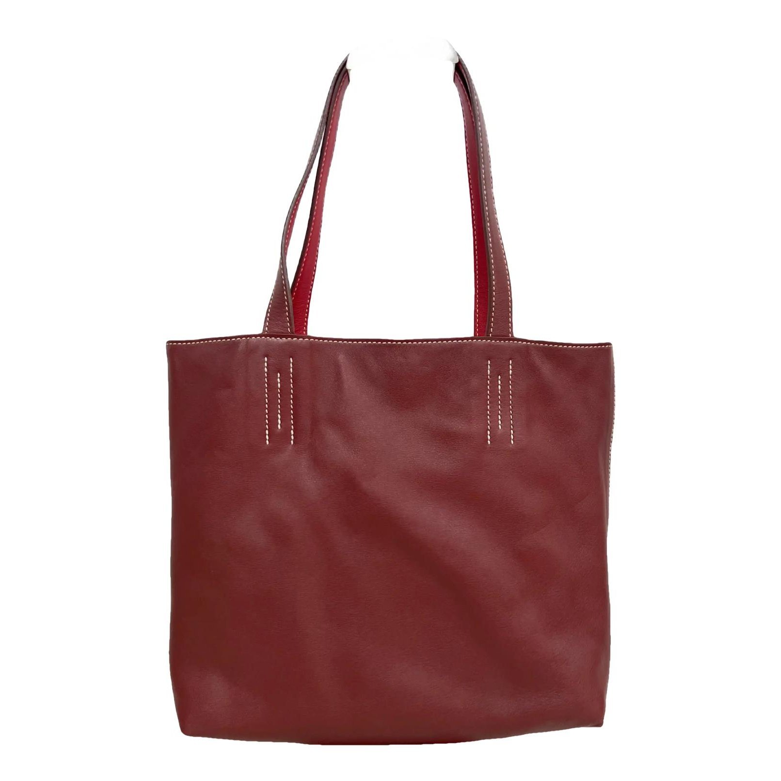 Double sens leather tote