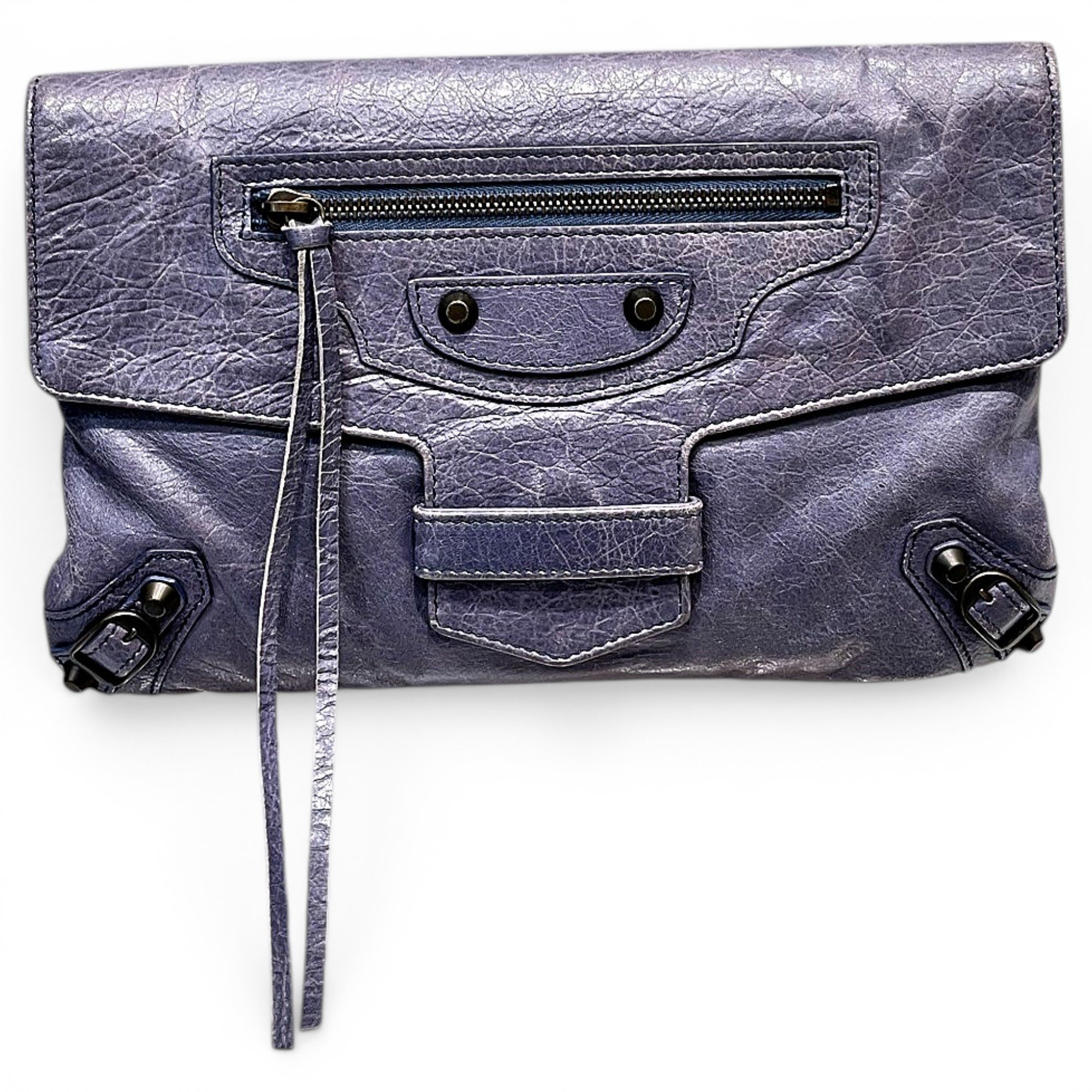 Leather clutch bag