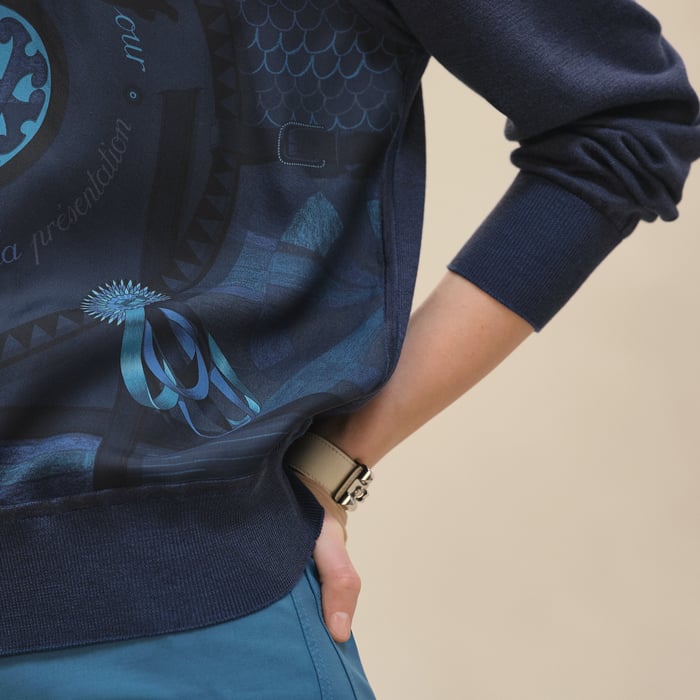 Bleu Encre "Coloriages De Jour" Long-sleeve Twillaine Sweater