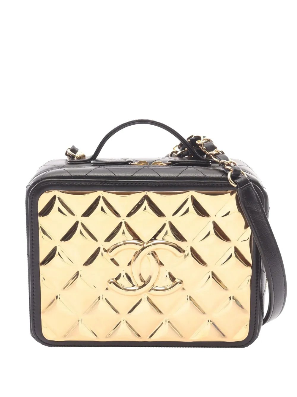 2021-2026 Medium Lambskin Golden Plate Vanity Case satchel