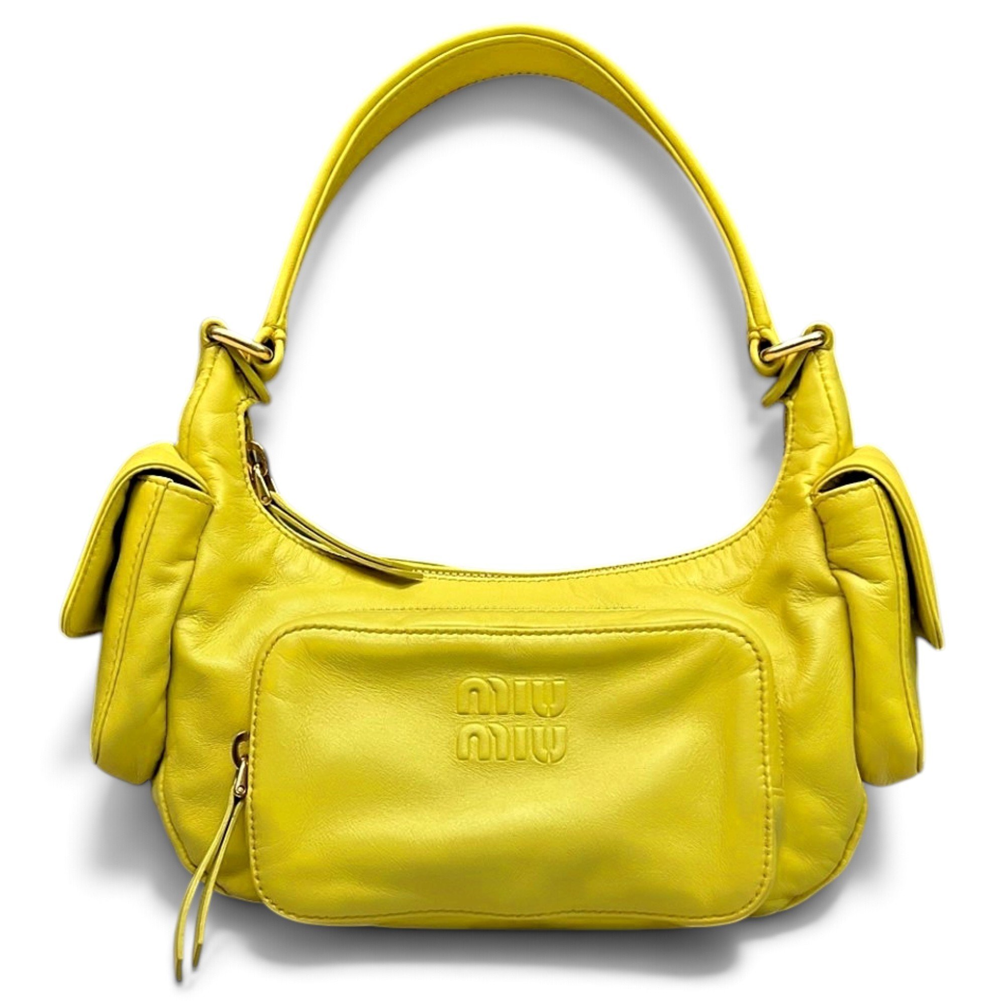 Pocket leather handbag