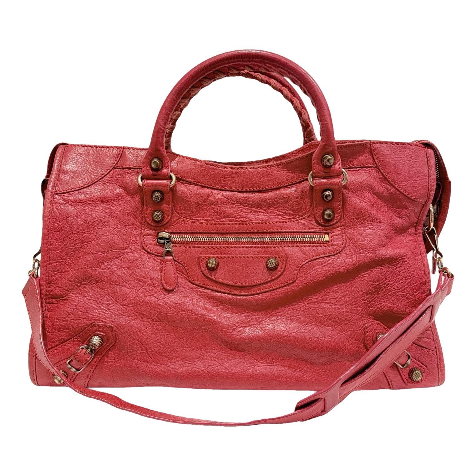 City leather handbag