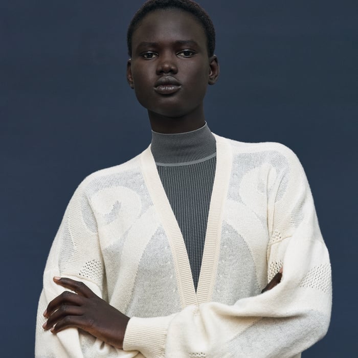 Blanc Naturel Long Cashmere Cardigan
