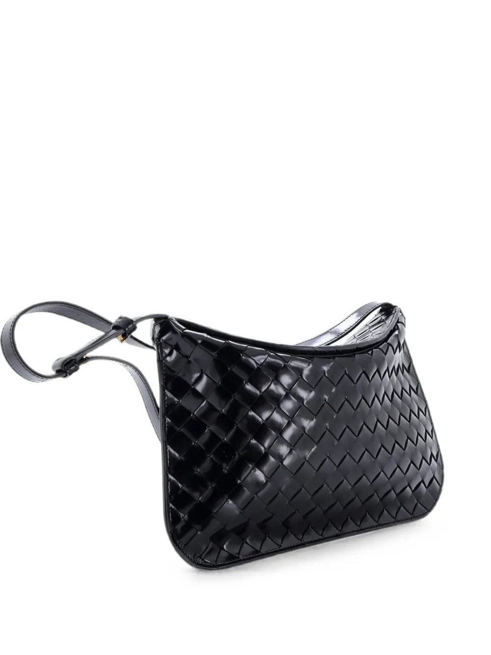Cradle Fold Over Intrecciato Leather shoulder bag