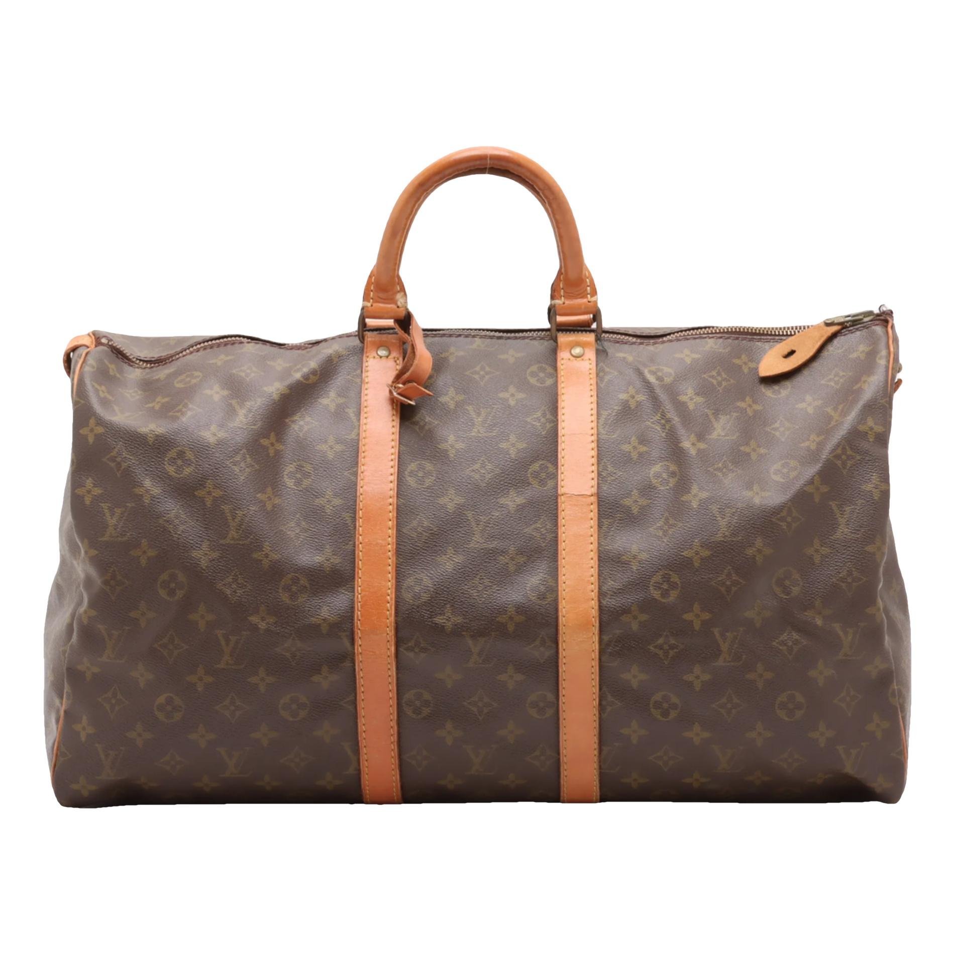 Keepall leather travel bag