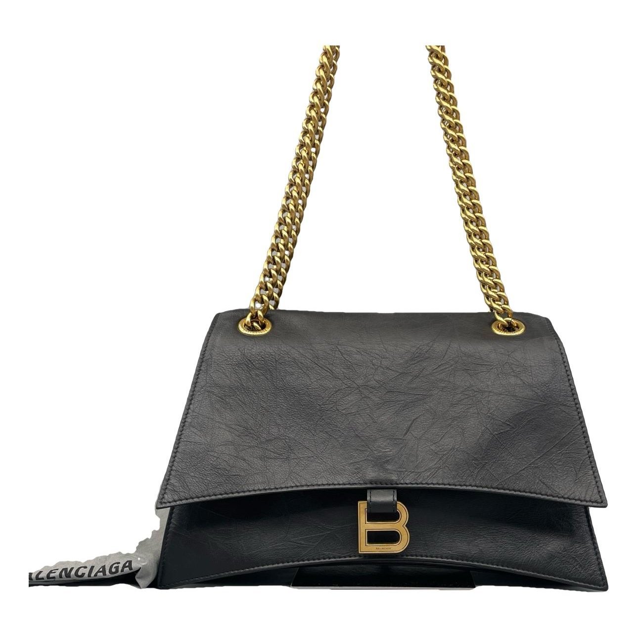 Crush leather handbag