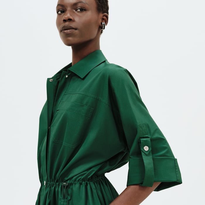 Vert Bouteille Shirt Dress
